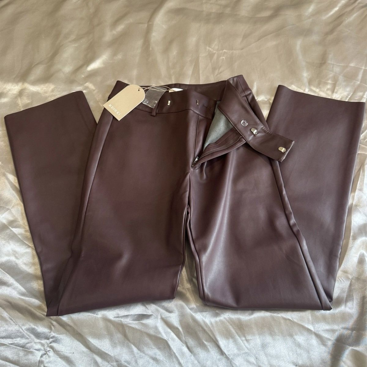 Other Meshki Laurette Faux Leather Straight Leg Pants Size 28" / US 6 / IT 42 - 4 Thumbnail
