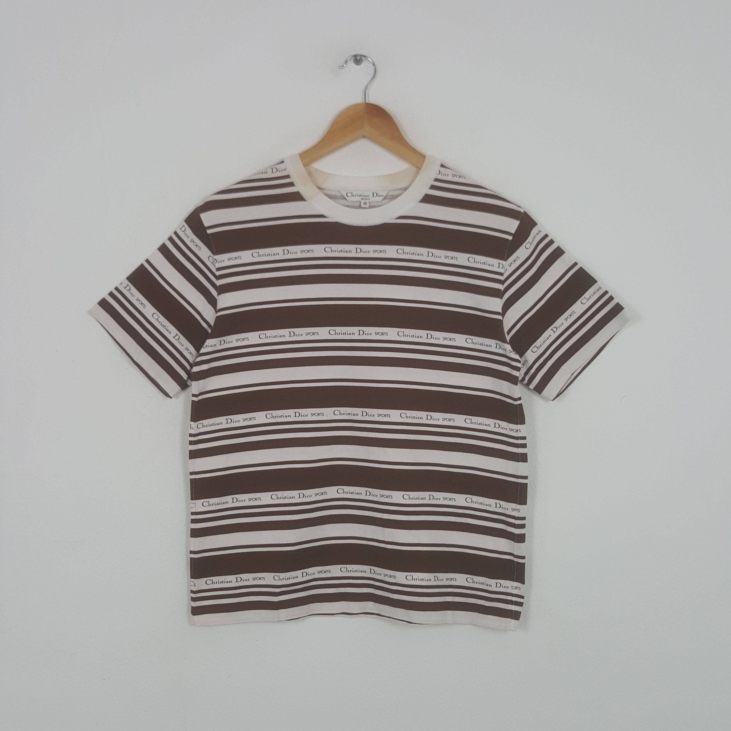Vintage Christian Dior Italian Designer Stripe Tshirt