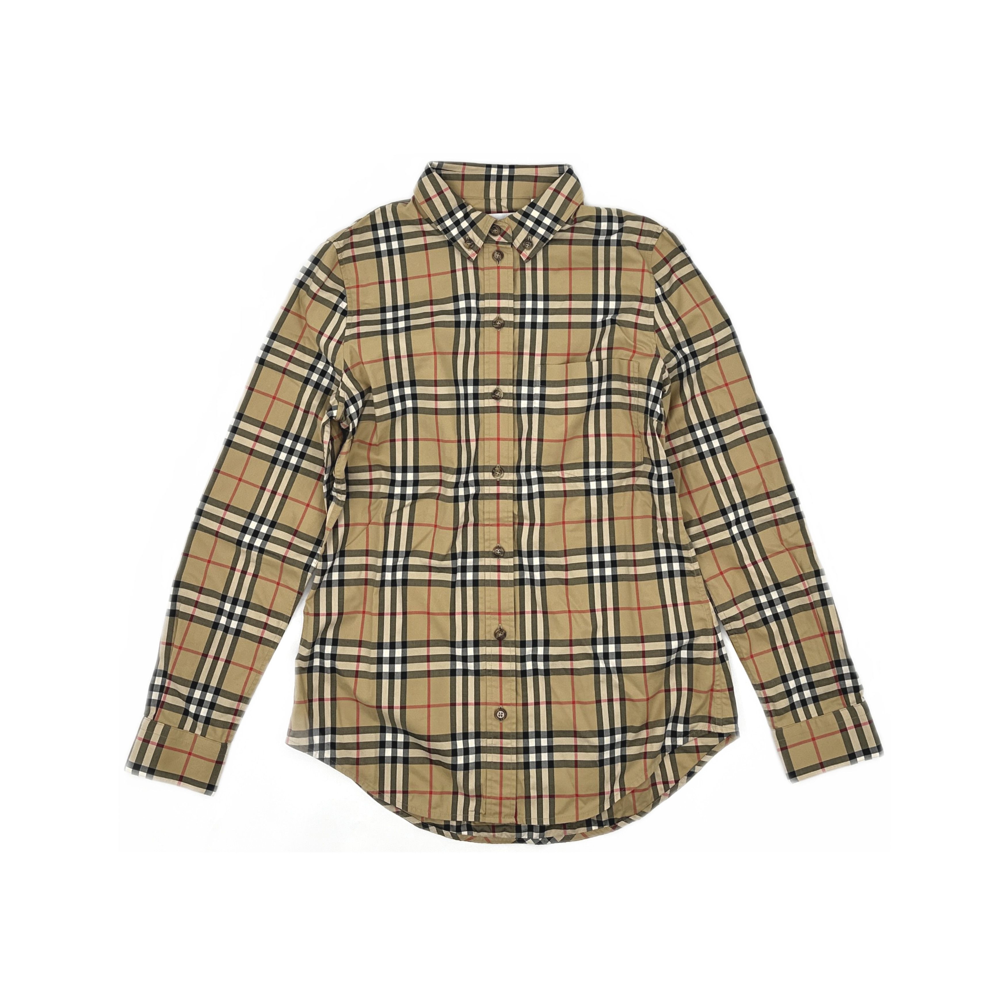 Burberry Burberry Beige Check Button Up Shirt Size 8 Size M / US 6-8 / IT 42-44 - 1 Thumbnail