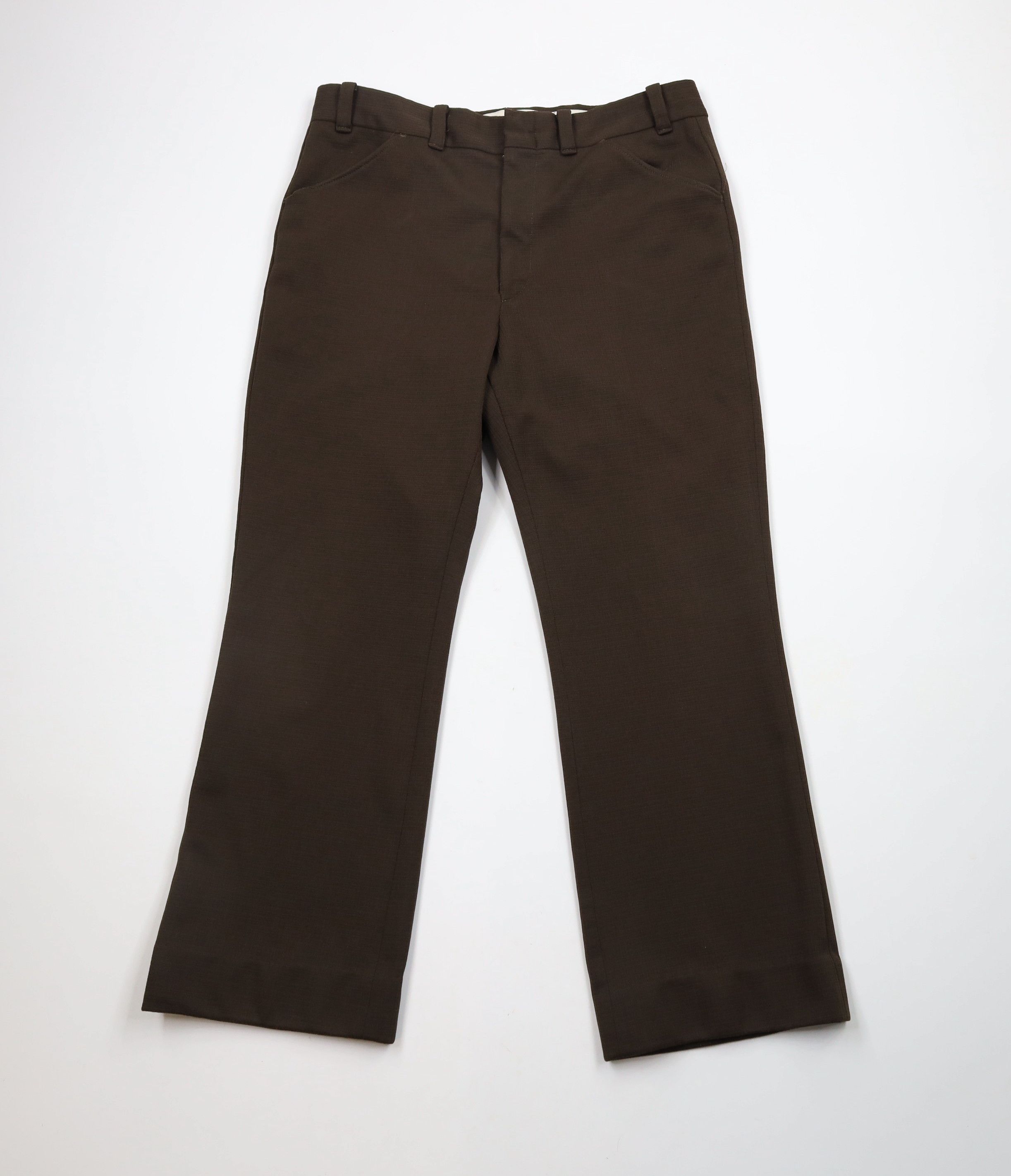 Vintage Vintage 70s Streetwear Bell Bottoms Chino Pants Brown USA Size US 34 / EU 50 - 1 Thumbnail