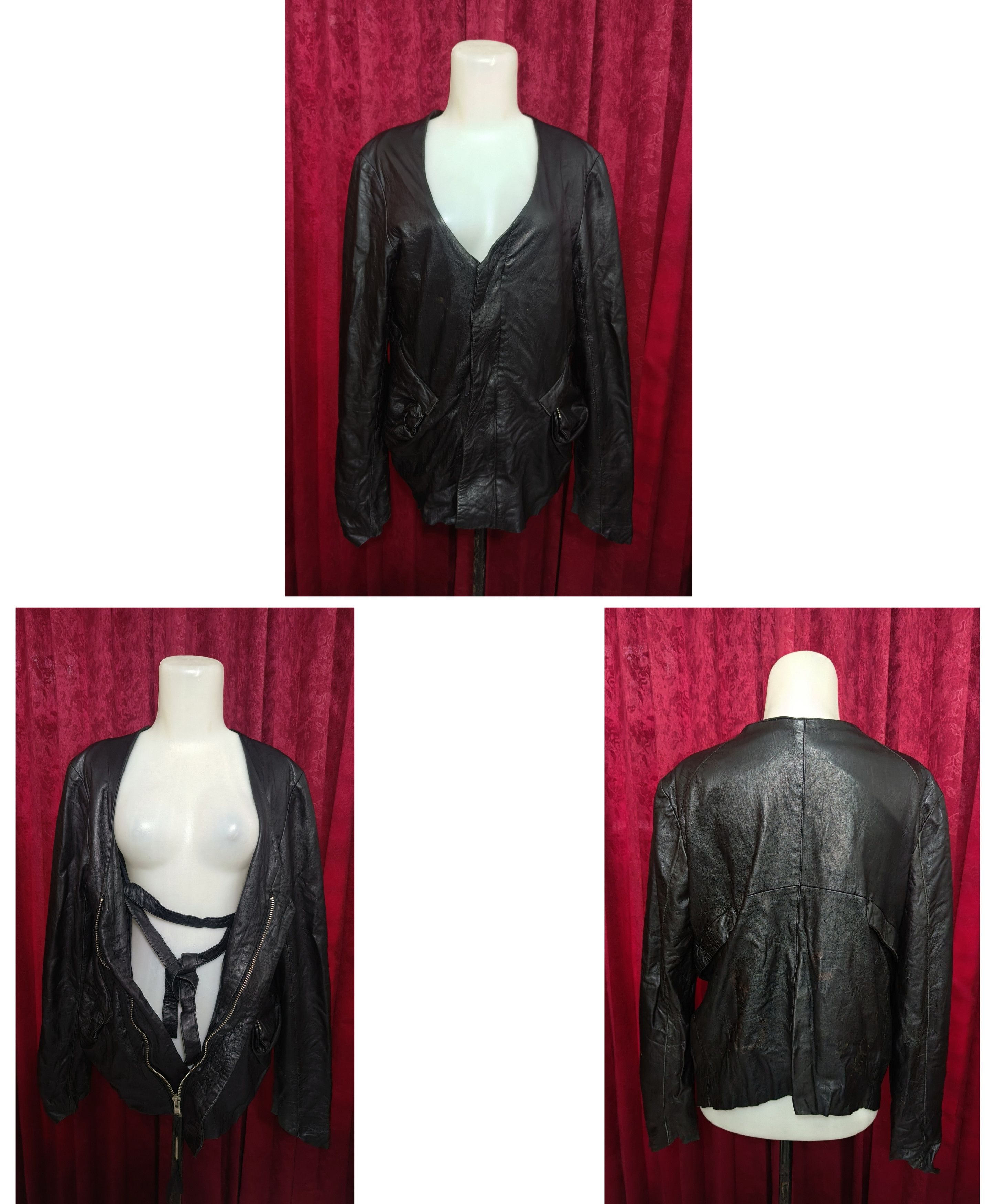 Vintage Vintage Y2K AVANT GARDE Unique Unisex Genuine Leather Jacket Size M / US 6-8 / IT 42-44 - 8 Thumbnail