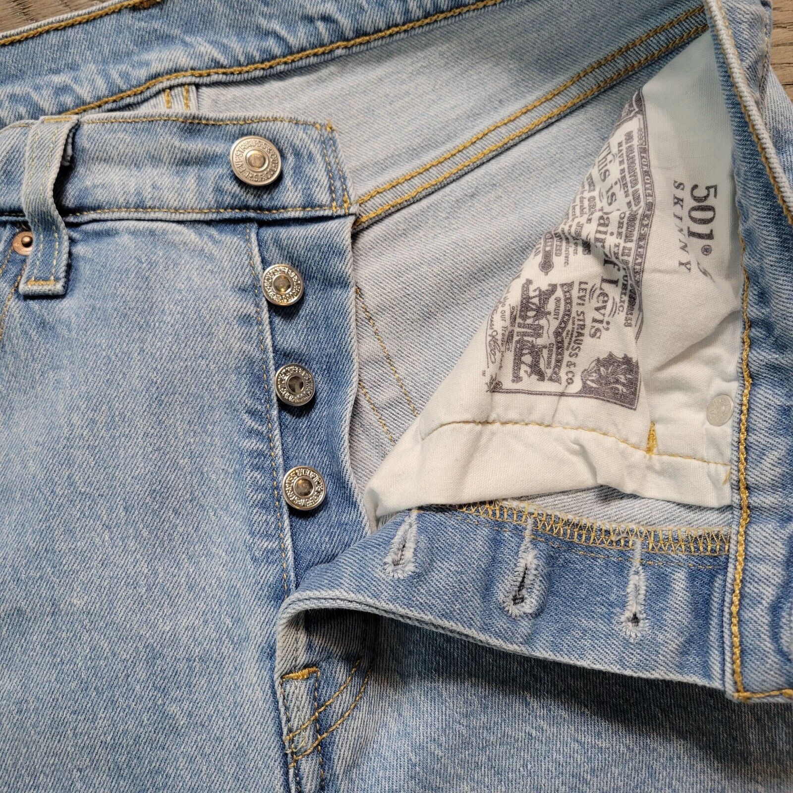 Levi's Levis 501 Button Fly 100% Cotton Jeans 28x28 Skiny Rare Size US 28 / EU 44 - 6 Thumbnail