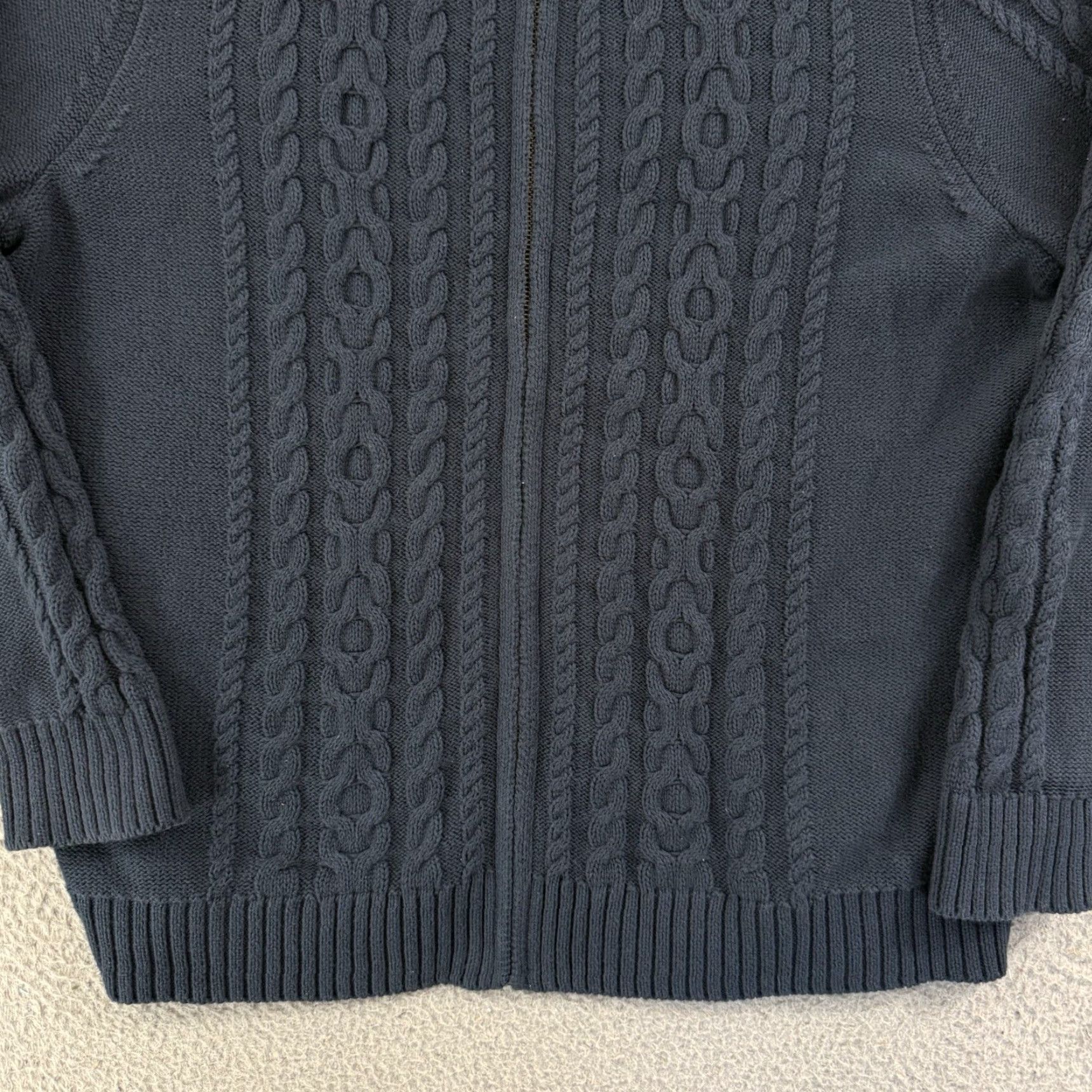 Vintage VINTAGE LL Bean Sweater Womens 1X Blue Full Zip Long Sleeve Cable Knit Cardigan Outdoor Size XL / US 12-14 / IT 48-50 - 2 Thumbnail