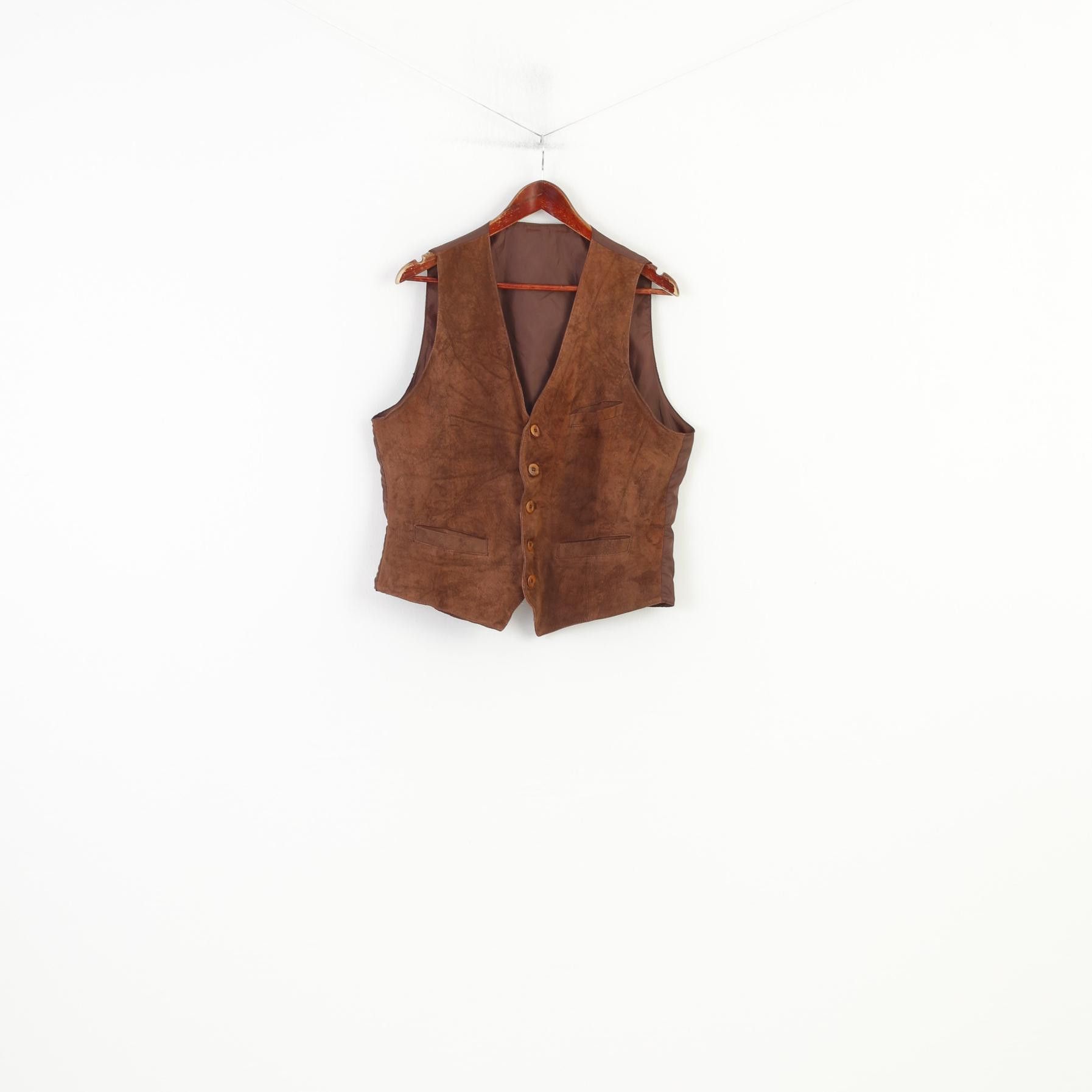 Vintage Vintage Men 50 Vest Brown Leather Bottoms Classic 4414 Size US M / EU 48-50 / 2 - 1 Thumbnail