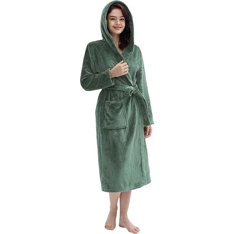 Other Amorbella Womens Fleece Winter Bathrobe Plush Long Robe Warm Size M / US 6-8 / IT 42-44 - 2 Thumbnail
