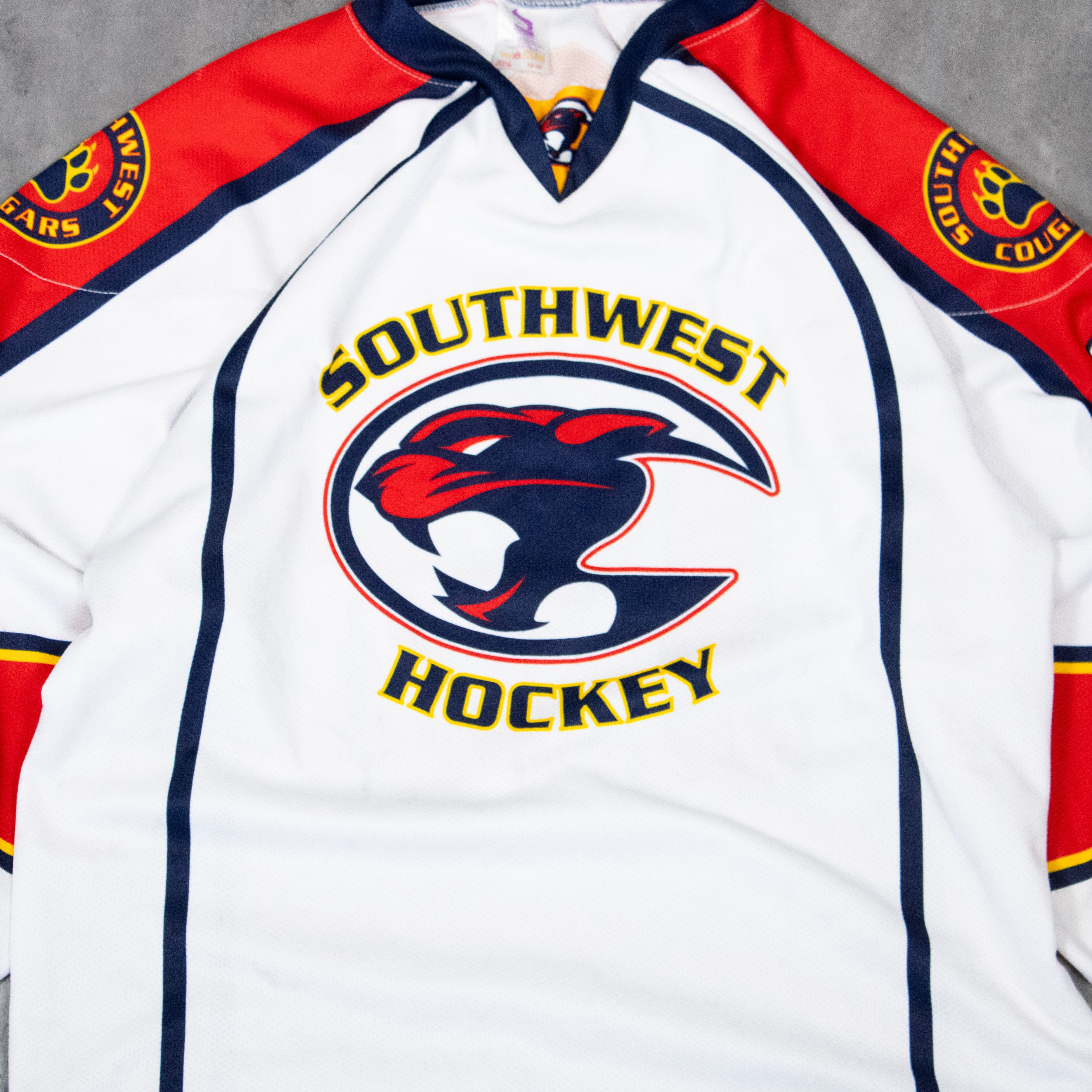 Japanese Brand Vintage 1990's South Panthers Supreme Style Hockey Jersey Size US L / EU 52-54 / 3 - 3 Thumbnail