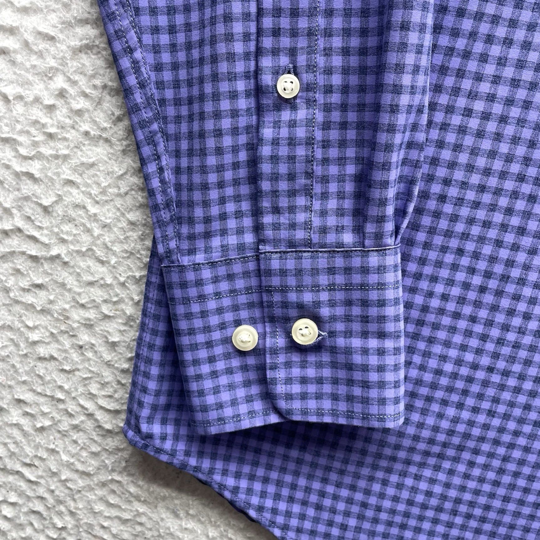 Peter Millar Peter Millar Shirt Mens Medium Purple Check Windowpane Performance Button Down Size US M / EU 48-50 / 2 - 3 Thumbnail