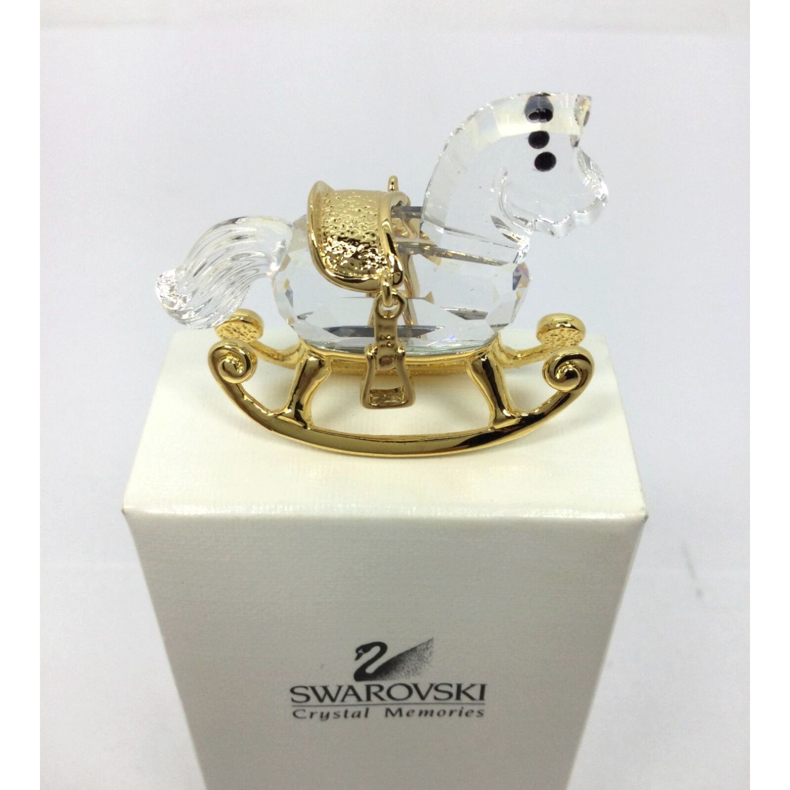 Swarovski Vintage Swarovski Classics Goldtone Crystal Rocking Horse ...