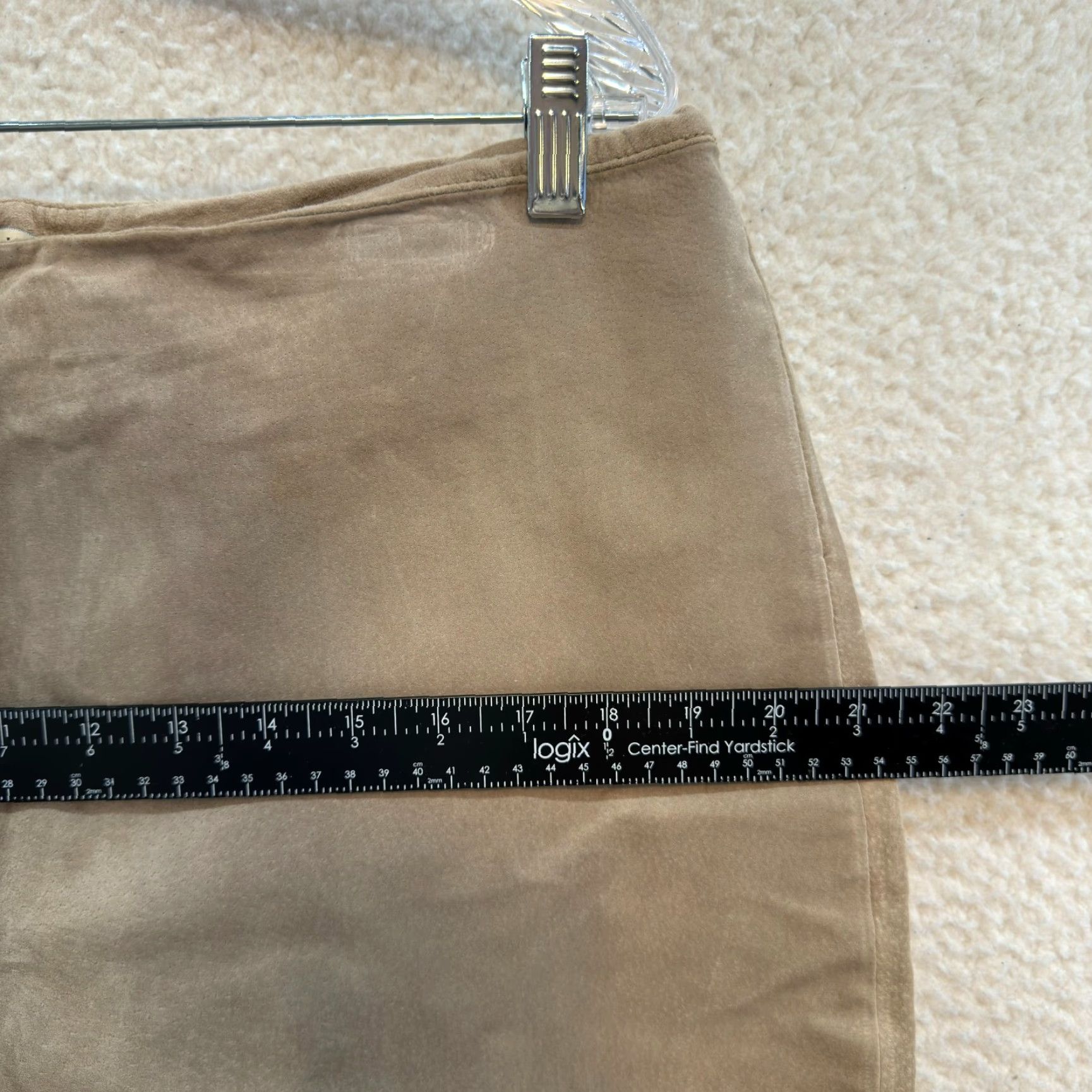 Vintage VINTAGE Y2K Suede Leather Pants 16 34 Khaki Tan Beige High Waisted Straight Leg Mens Women Size 38" / US 16 / IT 52 - 7 Thumbnail