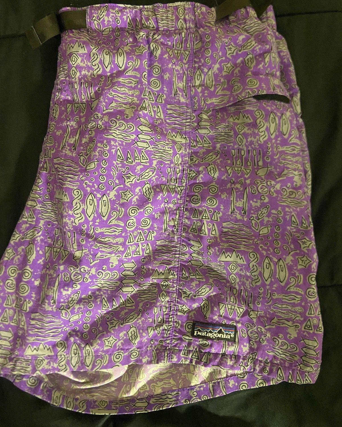 Patagonia × Vintage VTG PATAGONIA belted River Shorts Baggies purple 1992 Size US 32 / EU 48 - 1 Thumbnail