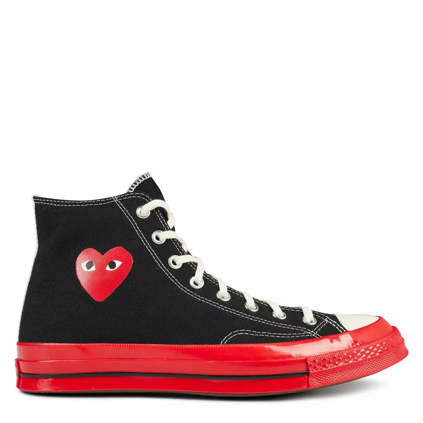 Comme des Garcons PLAY o1g2r1mq0426 Chuck Logo High Top Trainers in Black/Red Size US 8.5 / EU 41-42 - 1 Thumbnail