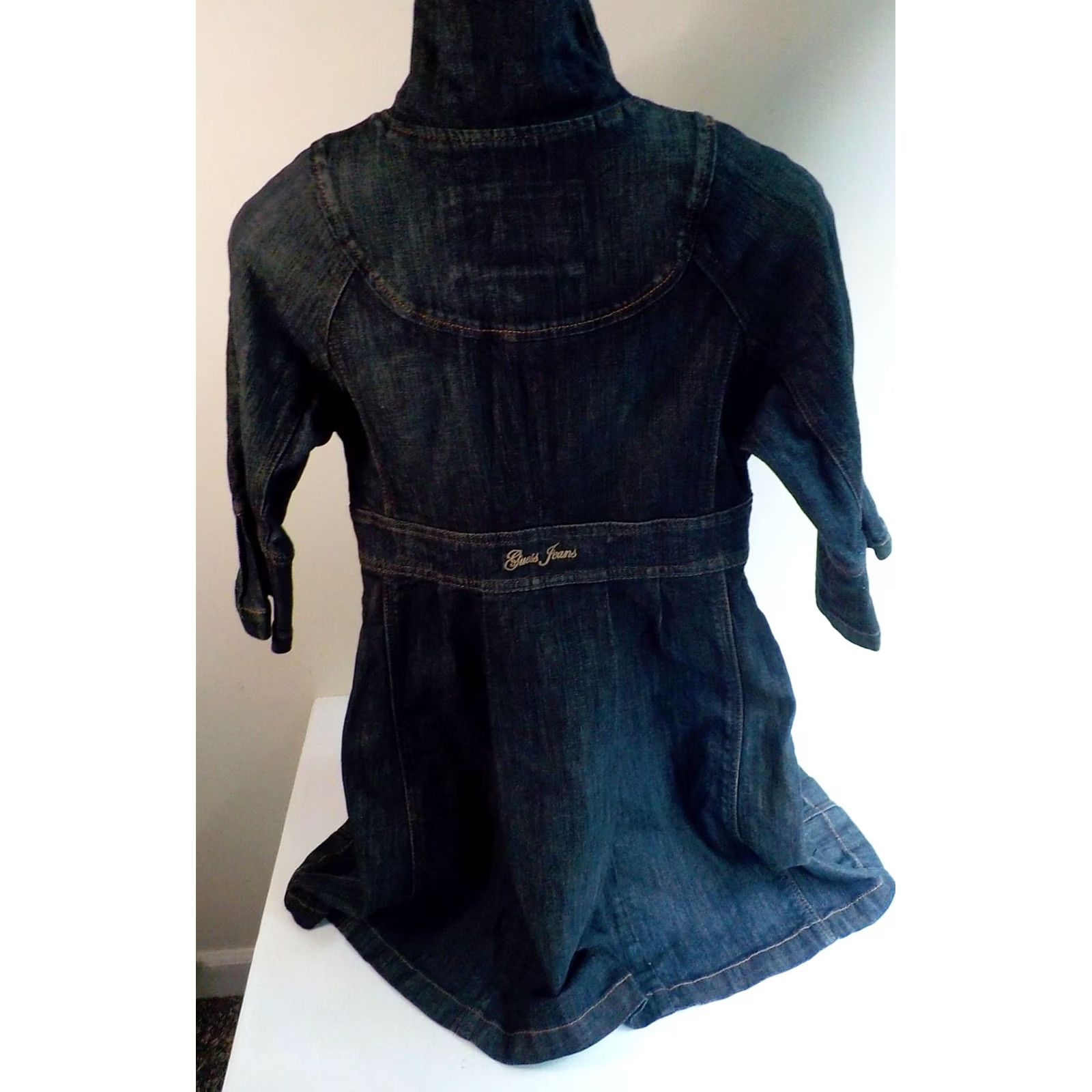 Guess GUESS Jeans Double Breasted 3/4 Sleeves Jean Denim Jacket Women Small Blue Denim Jacket Size 28" / US 6 / IT 42 - 7 Thumbnail