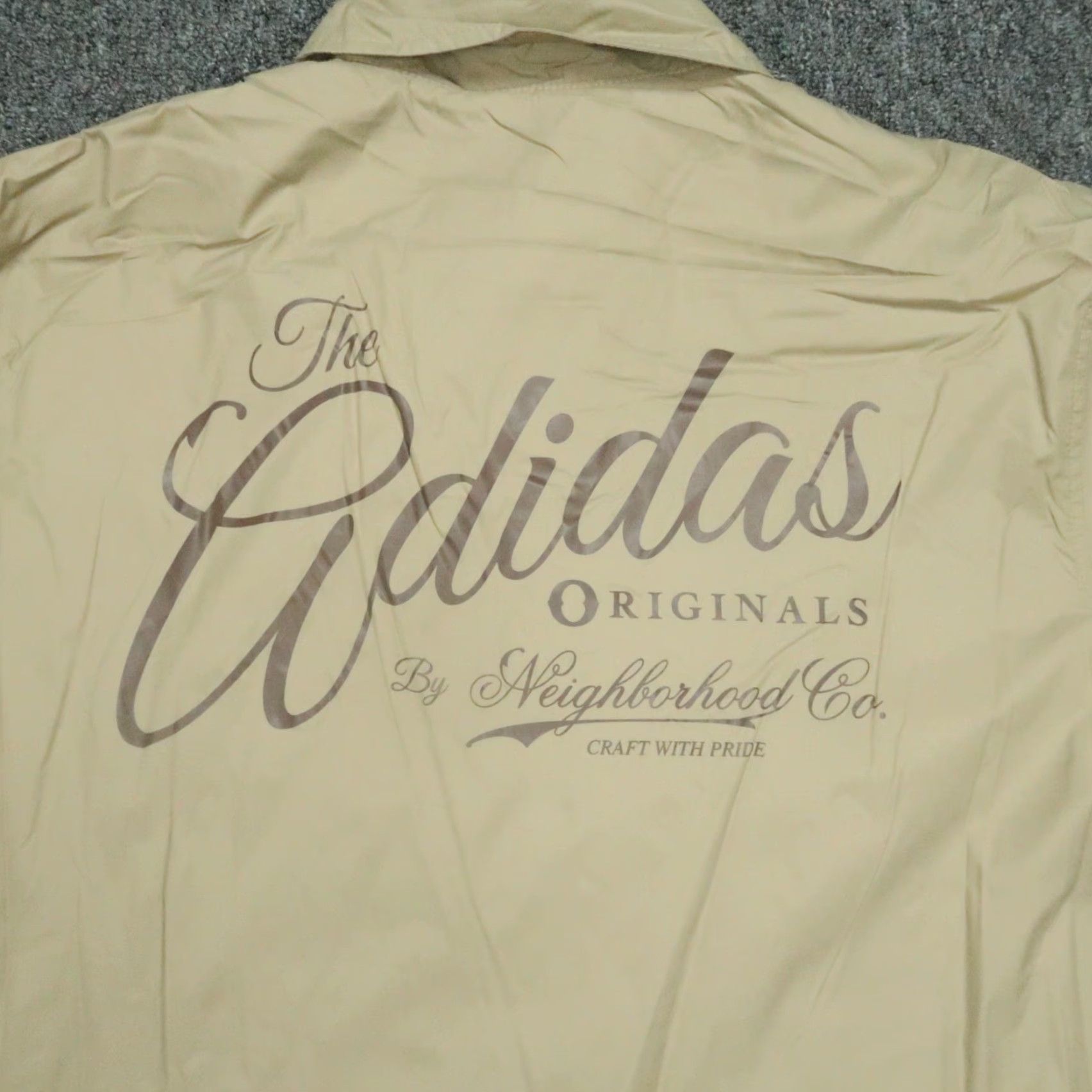 Adidas Adidas x Neighborhood Jacket Mens M Brown Tan Snap Originals Tokyo Windbreaker Regular Zip Pockets All Seasons Nylon Beige 90s Mens Size US M / EU 48-50 / 2 - 7 Thumbnail