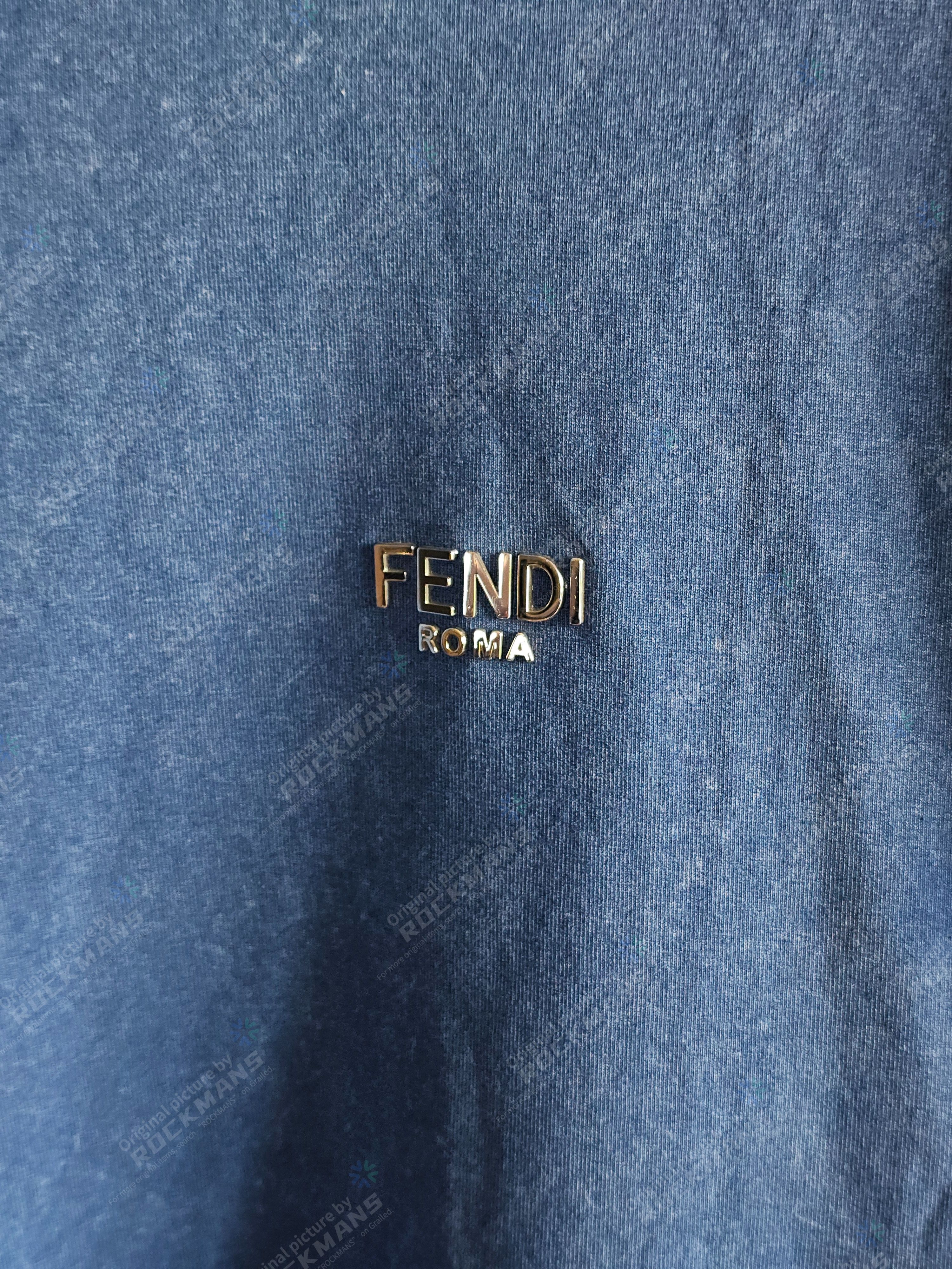 Fendi Fendi Silver Metal Logo Crew Oversize T-Shirt Size L Size US L / EU 52-54 / 3 - 2 Thumbnail