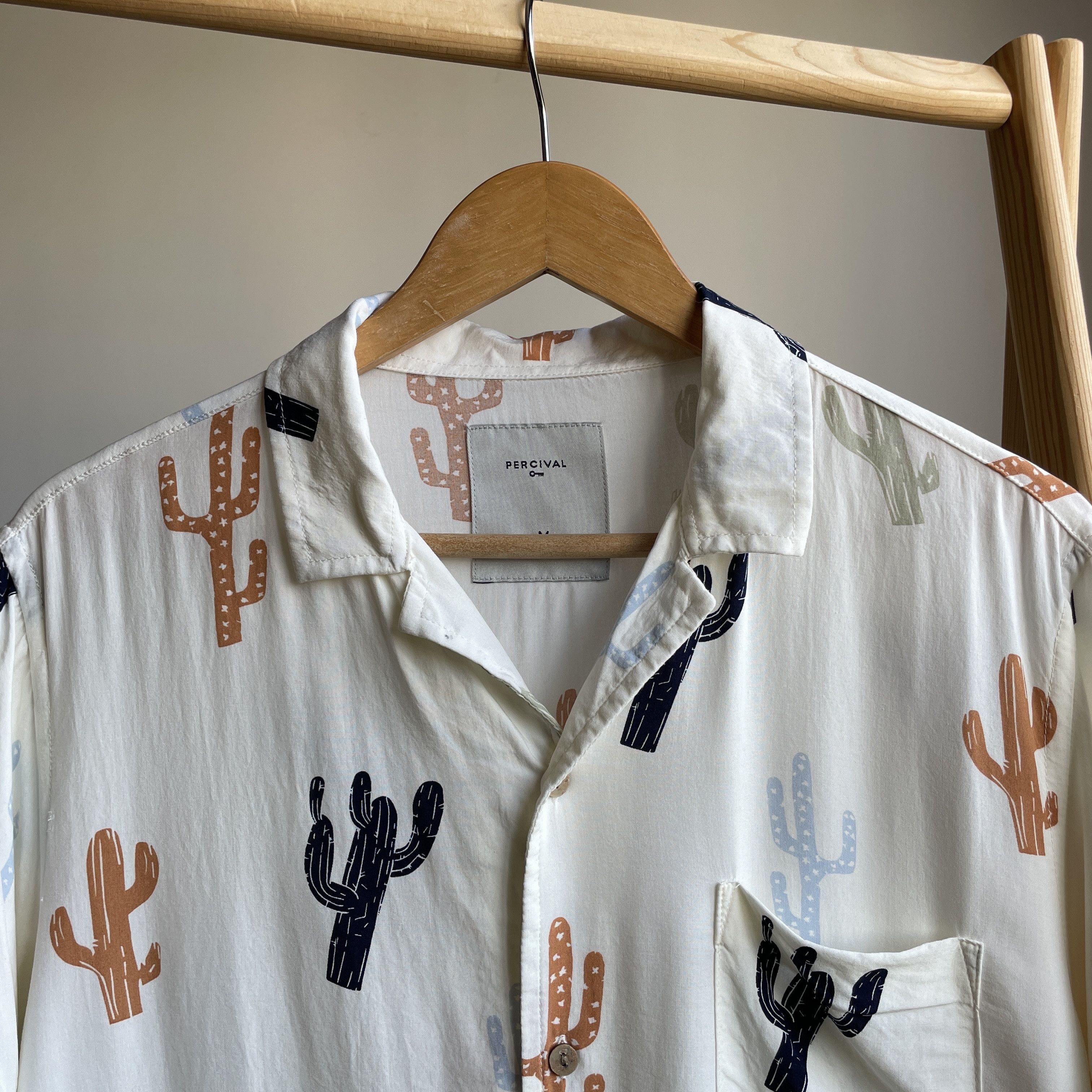 Percival Percival Cactus Print Camp Collar Shirt Size M Size US M / EU 48-50 / 2 - 4 Thumbnail