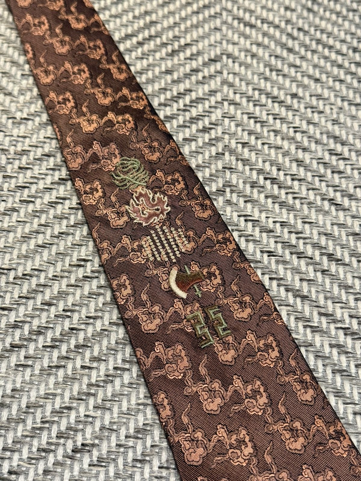 Jean Paul Gaultier Jean Paul Gaultier Vintage Tie Totem Cloud Jacquard Symbols Size ONE SIZE - 3 Thumbnail