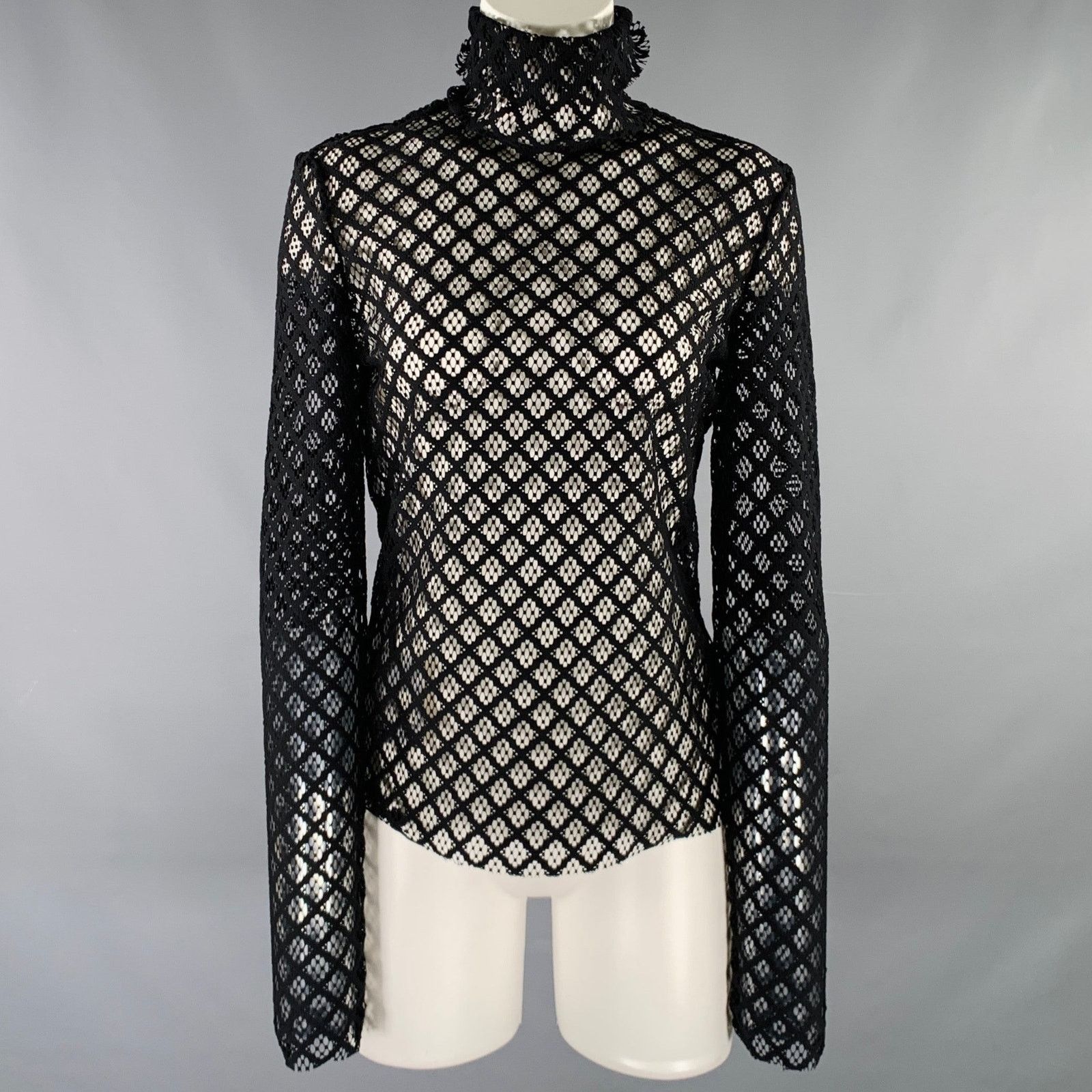 Philosophy di Lorenzo Serafini PHILOSOPHY di LORENZO SERAFINI Black Polyester Mesh Pullover Size S / US 4 / IT 40 - 1 Thumbnail