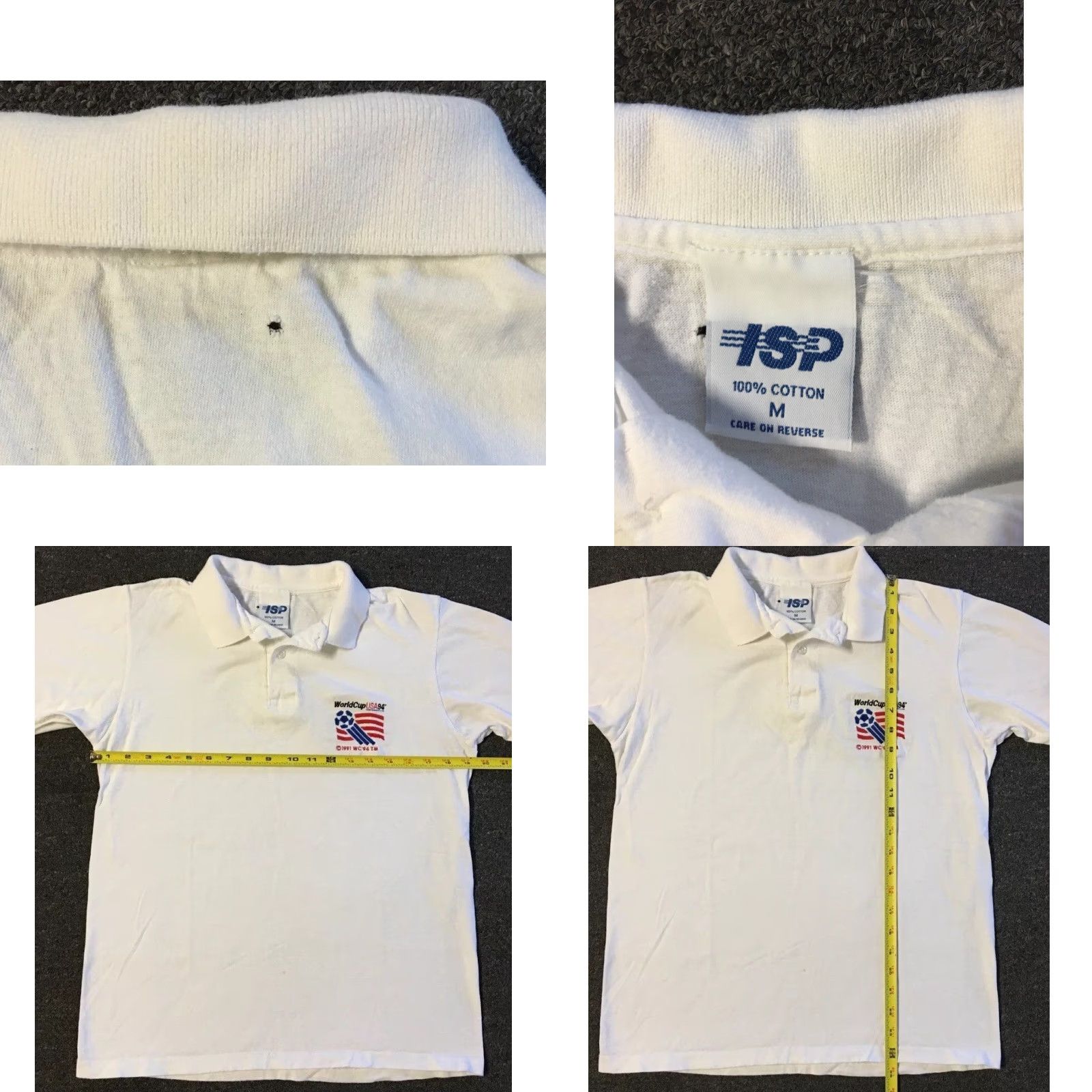 Vintage Vtg 90s World Cup Soccer 1994 Faded Polo Shirt XS Football Olympics Track Grunge Shirt Men XS White USA 1994 World Cup Soccer Polo Shirt Size US XS / EU 42 / 0 - 8 Thumbnail