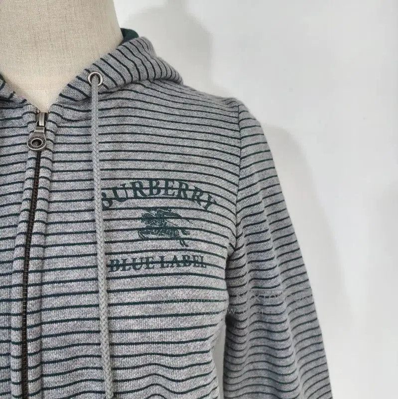 Burberry Burberry Gray Striped Cotton Blend Cardigan. Size M / US 6-8 / IT 42-44 - 2 Thumbnail