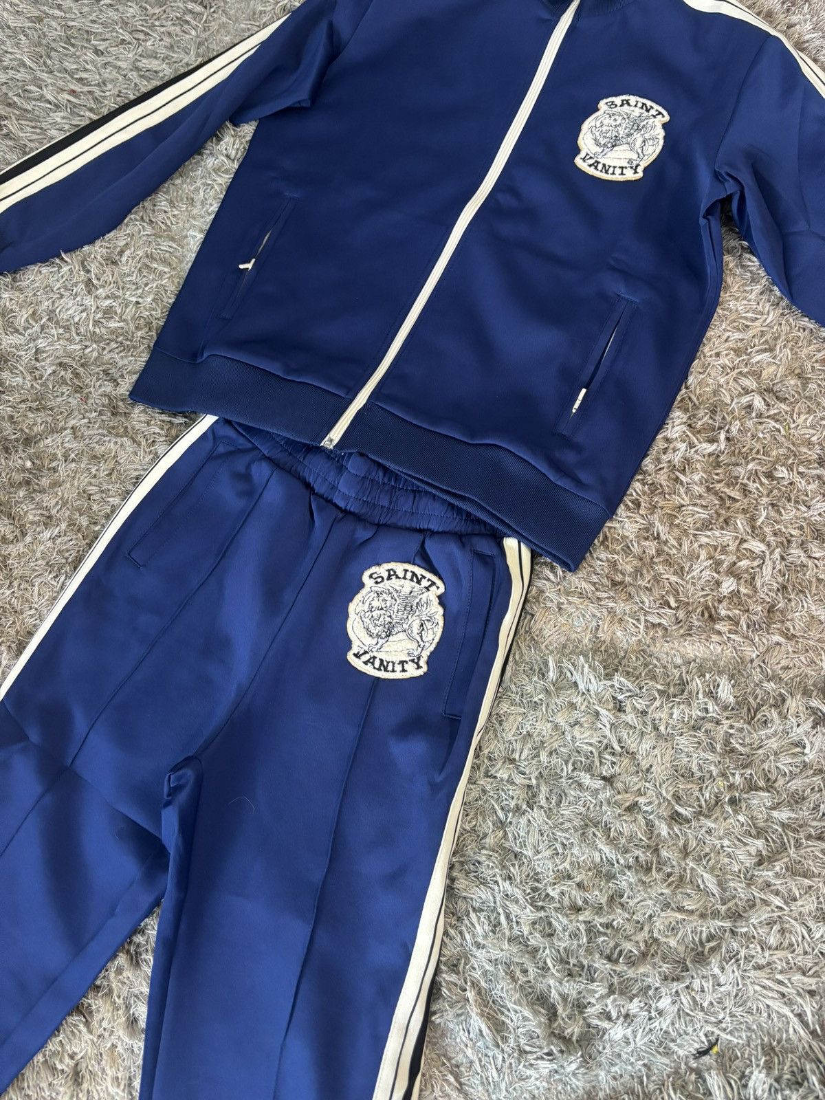 Saint Vanity Saint vanity Navy Blue nylon track set Jacket + pants Small Size US L / EU 52-54 / 3 - 5 Thumbnail