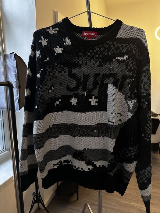 Supreme Supreme Digital Flag Sweater | Grailed