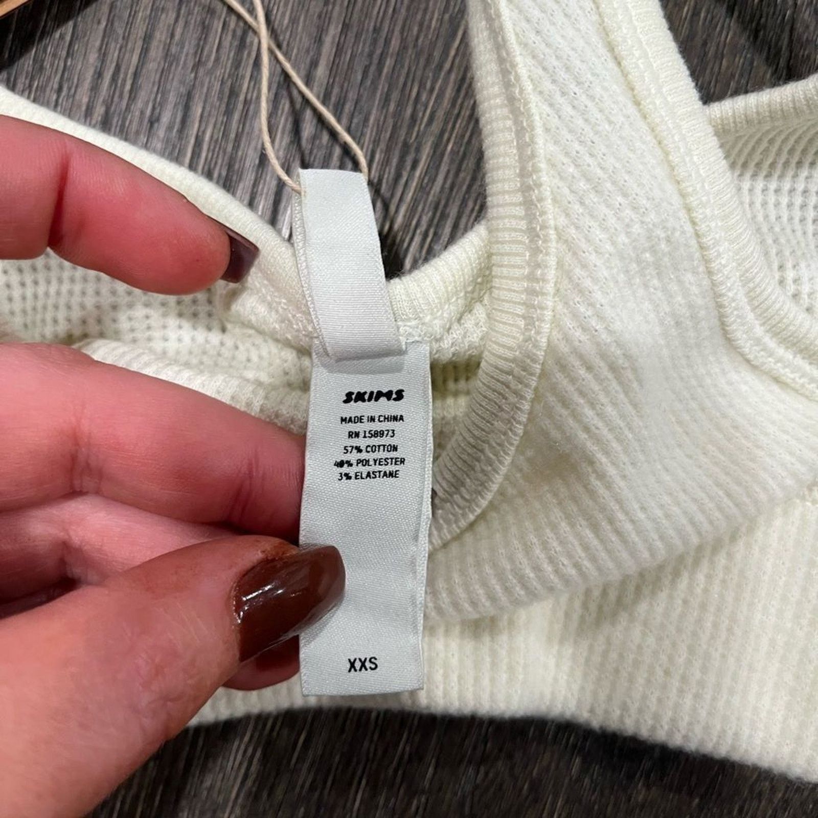 SKIMS NWT Skims Waffle Scoop Bralette Bone - Size XXS Size XXS / US 00 / IT 34 - 3 Thumbnail