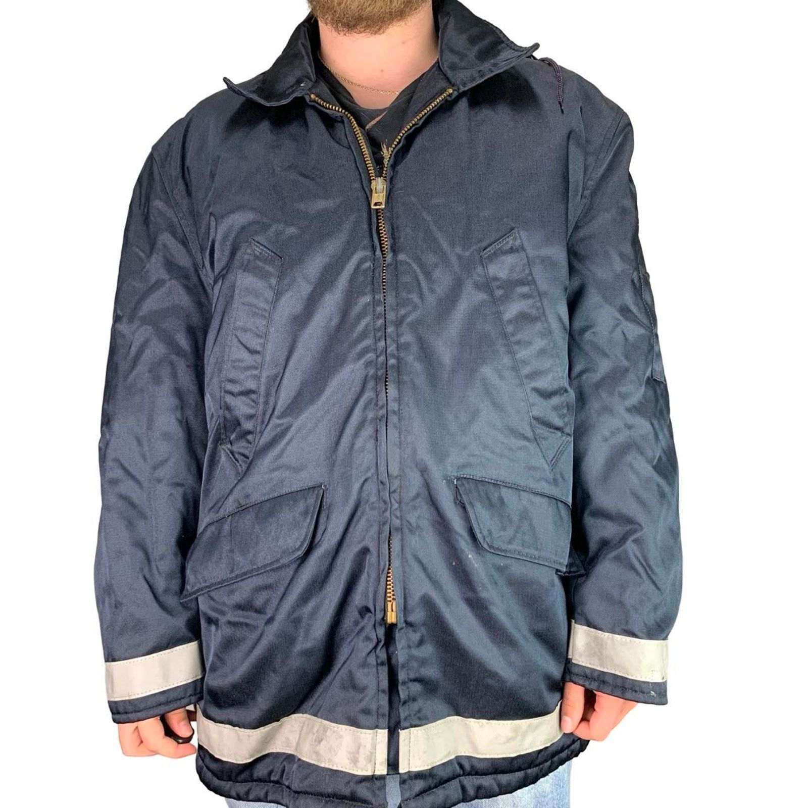 Japanese Brand × Vintage Vintage Golden Fleece Quilted Reflective Heavy Work Jacket Size US XL / EU 56 / 4 - 1 Thumbnail
