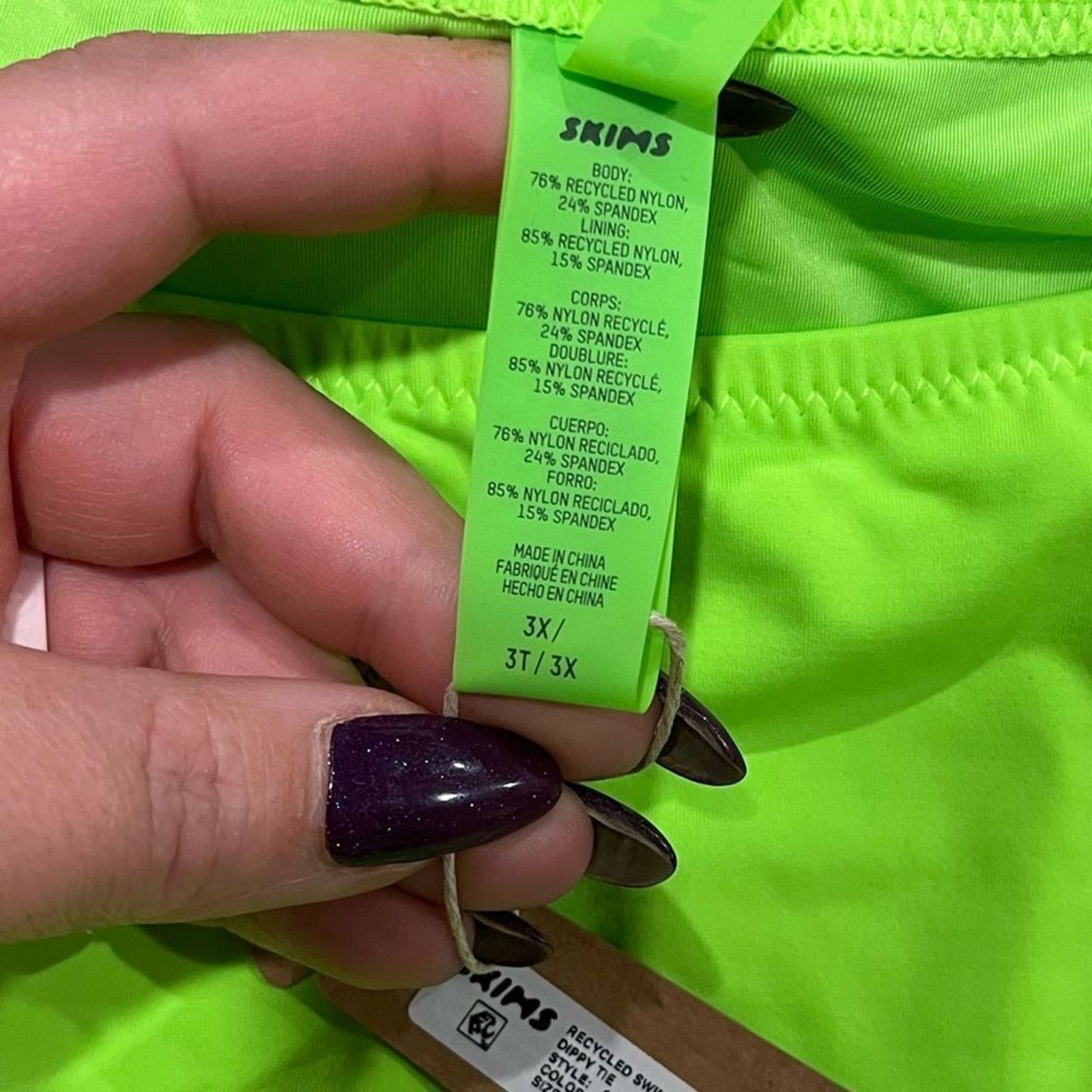 SKIMS NWT Skims Recycled Swim Dipped Tie Bottoms Bikini 3X Size ONE SIZE - 3 Thumbnail