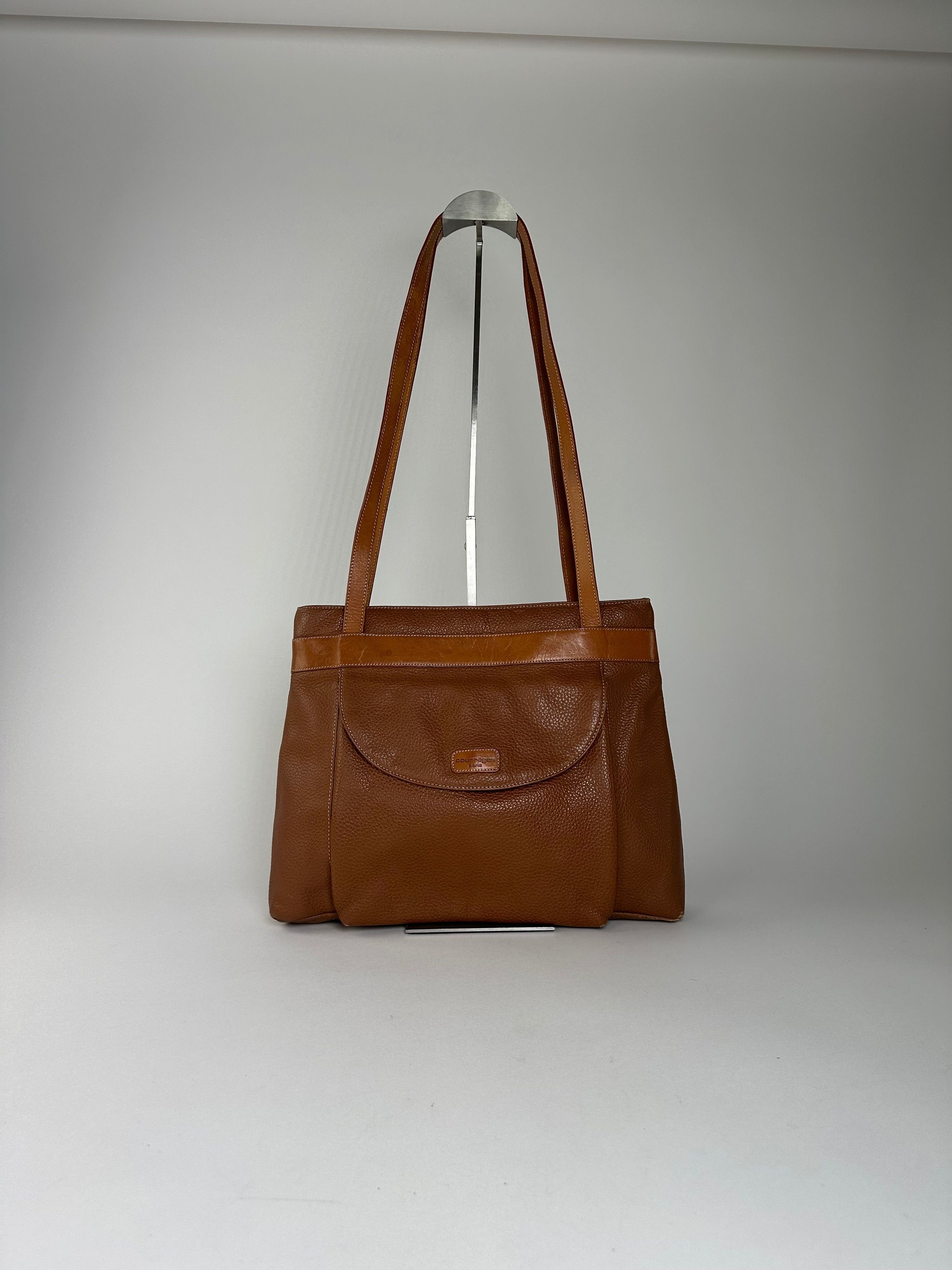 Courreges Vintage Pebbled Shoulder Bag Tan Size ONE SIZE - 1 Thumbnail