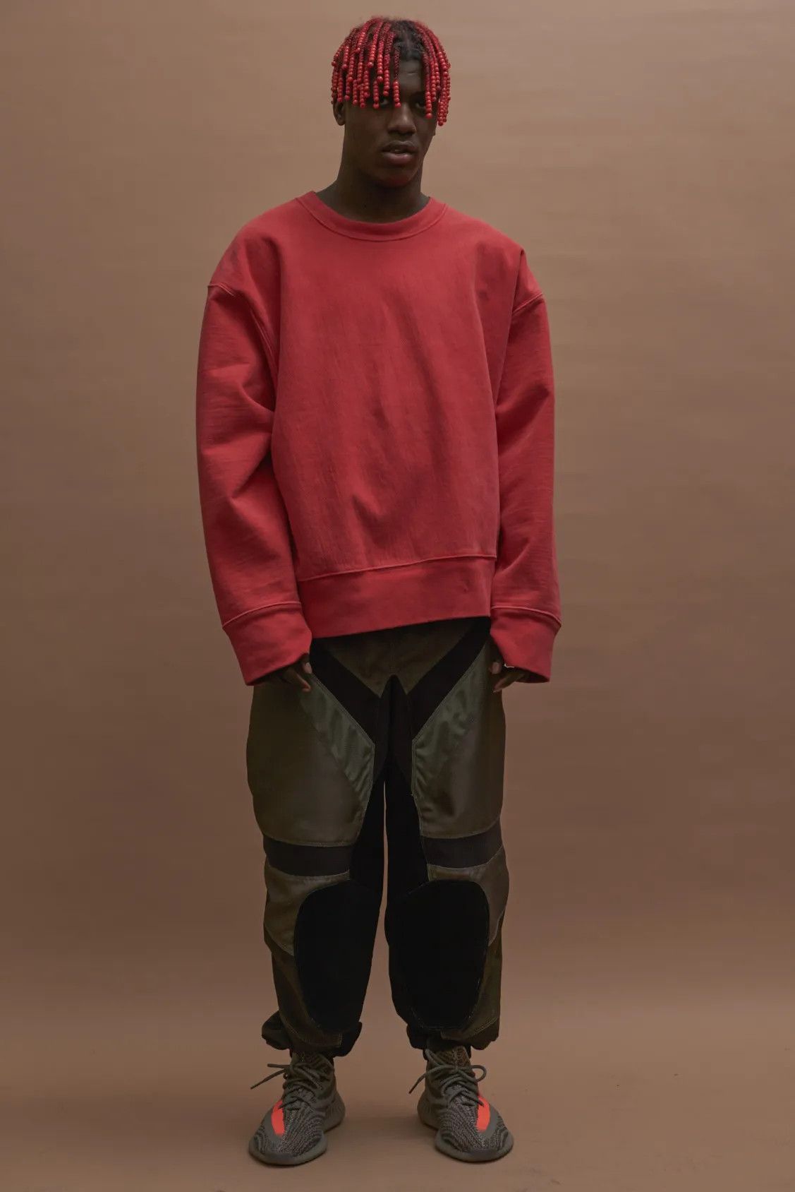 image of Yeezy Season 3 Fluro Red Crewneck Sweatshirt, Men's (Size Small)