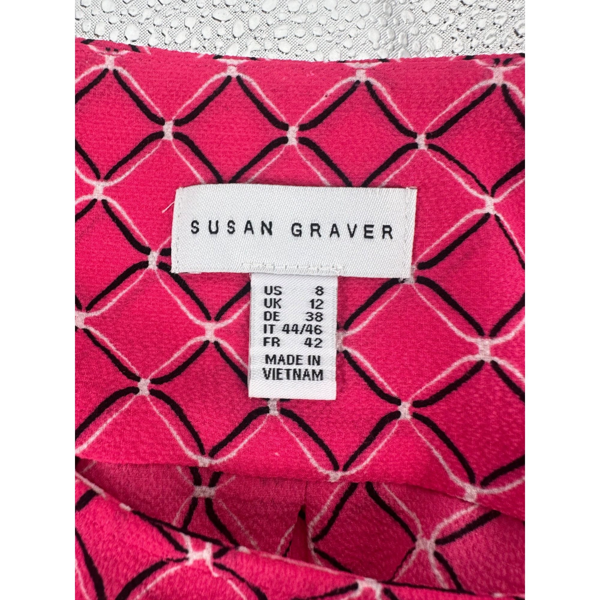 Other Susan Graver Women’s Geometric Tunic Blouse Size 8 Pink Latt Size M / US 6-8 / IT 42-44 - 5 Thumbnail