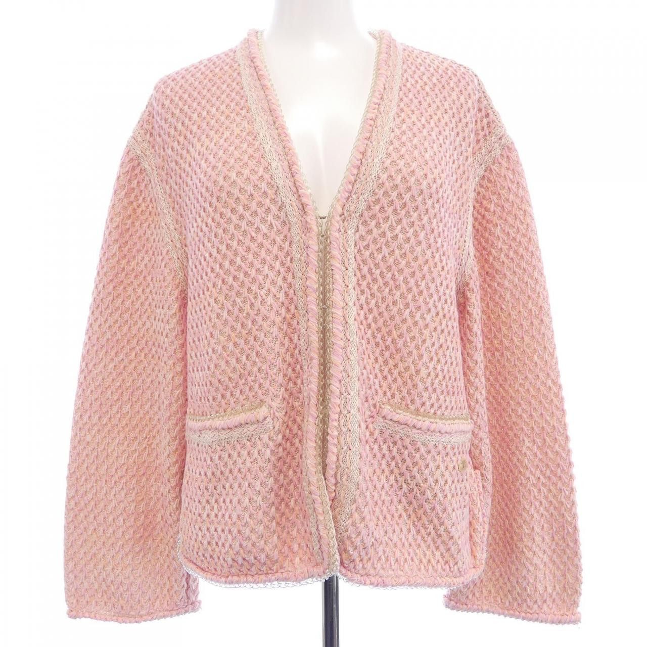 Chanel Chanel Chanel Knit Cardigan Textile Tops P56686K07388 DUTY FREE for USA Size ONE SIZE - 1 Thumbnail