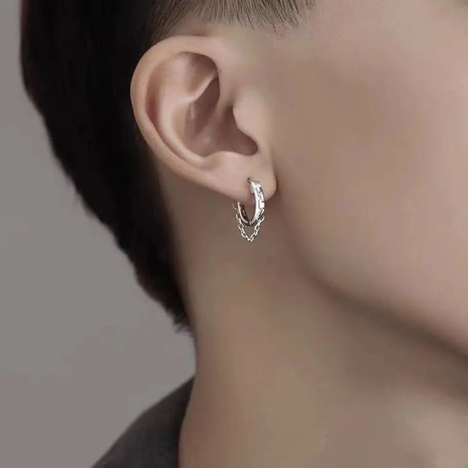 Jewelry × Vintage Minimalist Silver Plated Chain Earrings Size ONE SIZE - 3 Thumbnail