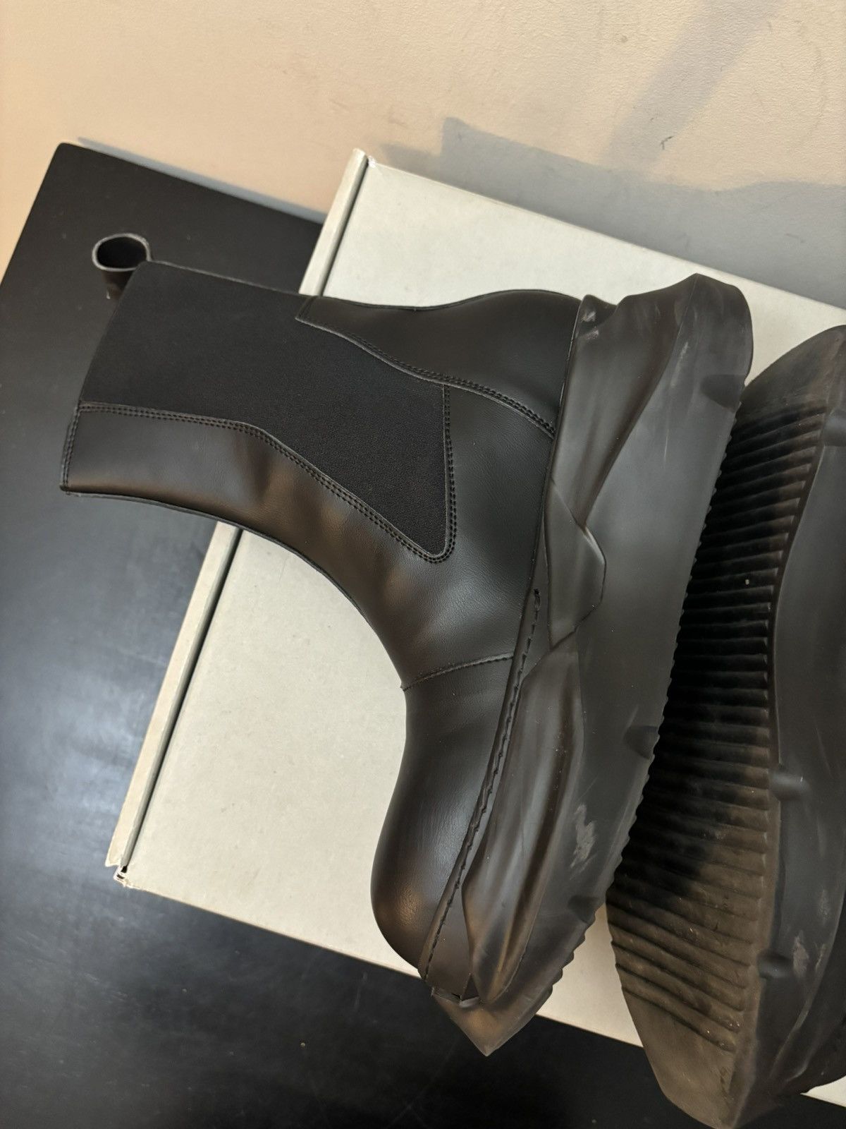 Rick Owens Drkshdw Rick Owens Leather Abstract Beatle Boots Black Size US 7 / EU 40 - 3 Thumbnail