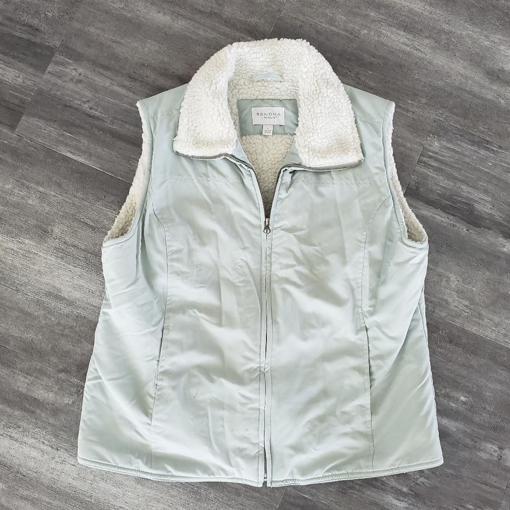 Sonoma Light Blue Fur Detailed Sonoma Vest Size L / US 10 / IT 46 - 1 Thumbnail
