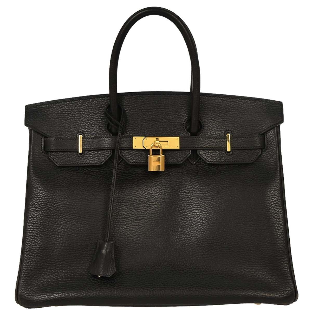 Hermes Hermes Birkin Handbag Black Ardennes with Gold Hardware Size ONE SIZE - 1 Thumbnail