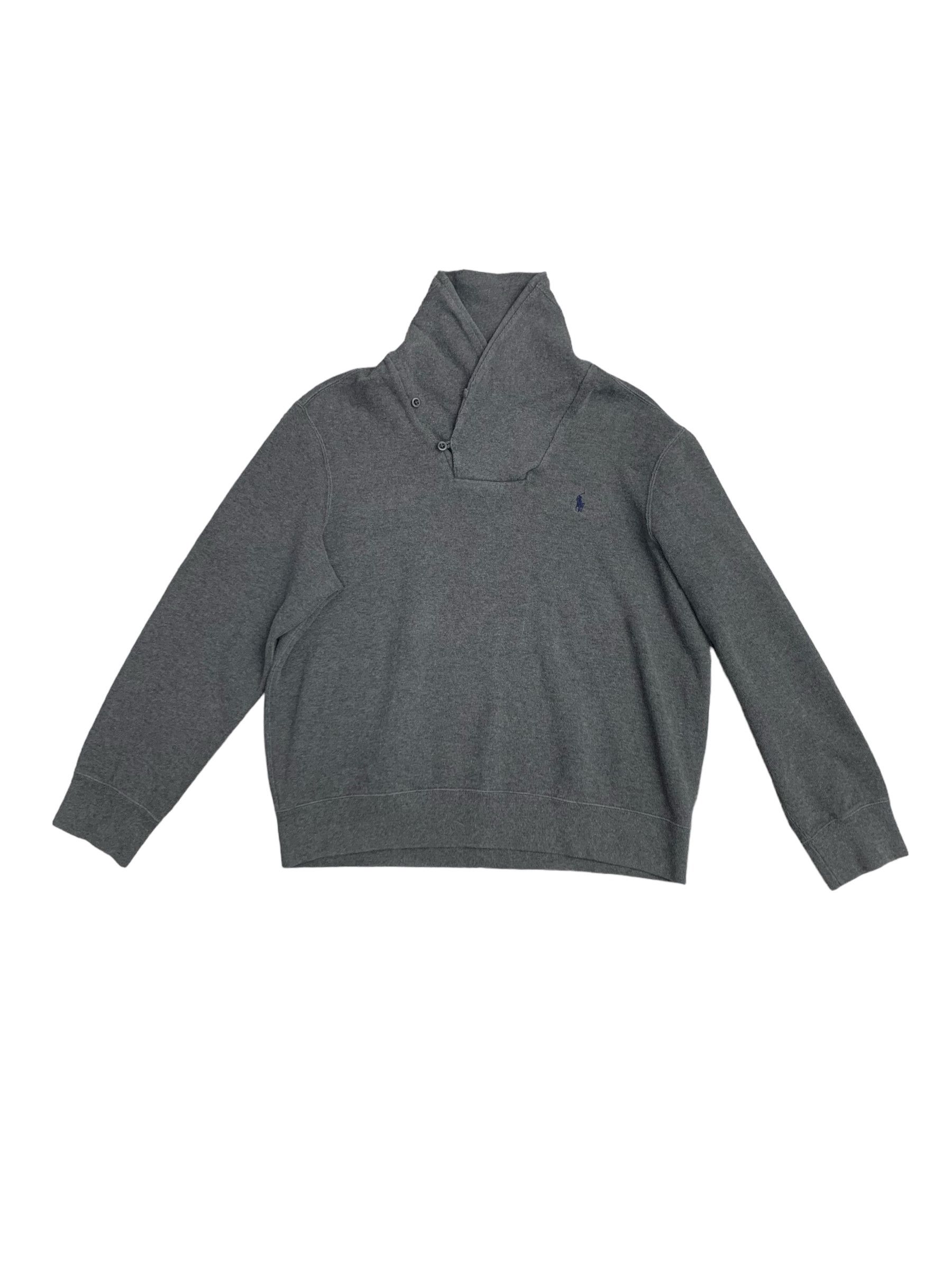 image of Polo Ralph Laurent Shawl Collar Sweatshirt in Grey, Men's (Size 2XL)