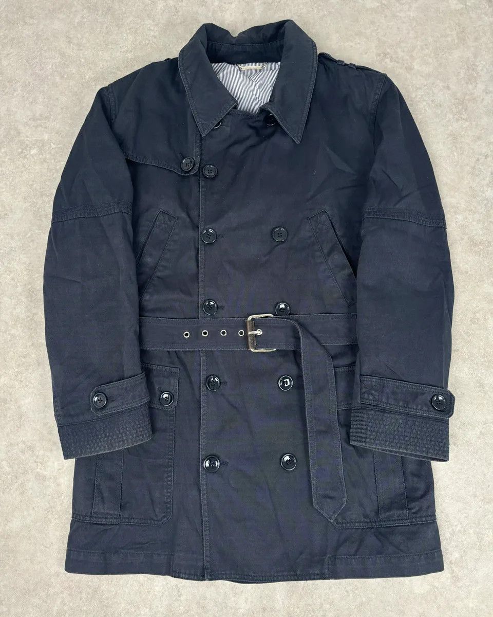 Dolce & Gabbana 2000s Dolce & Gabbana Navy Double-Breasted Cargo Trench Jacket Size US L / EU 52-54 / 3 - 1 Thumbnail