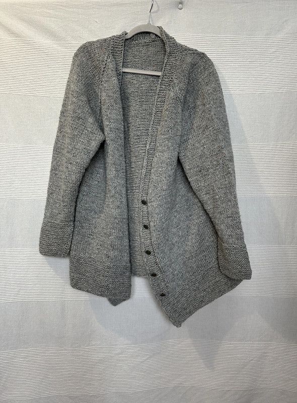 Other Large oversize cardigan sweater gray Handmade XL. Size XL / US 12-14 / IT 48-50 - 3 Thumbnail