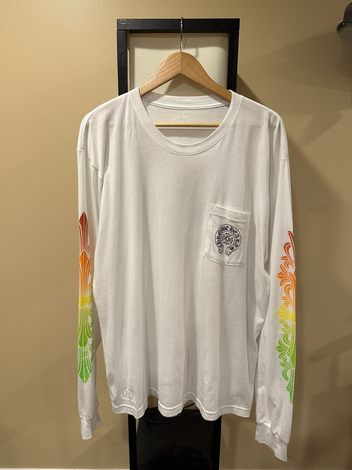 Chrome Hearts Chrome hearts floral sleeve gradient L/S tee