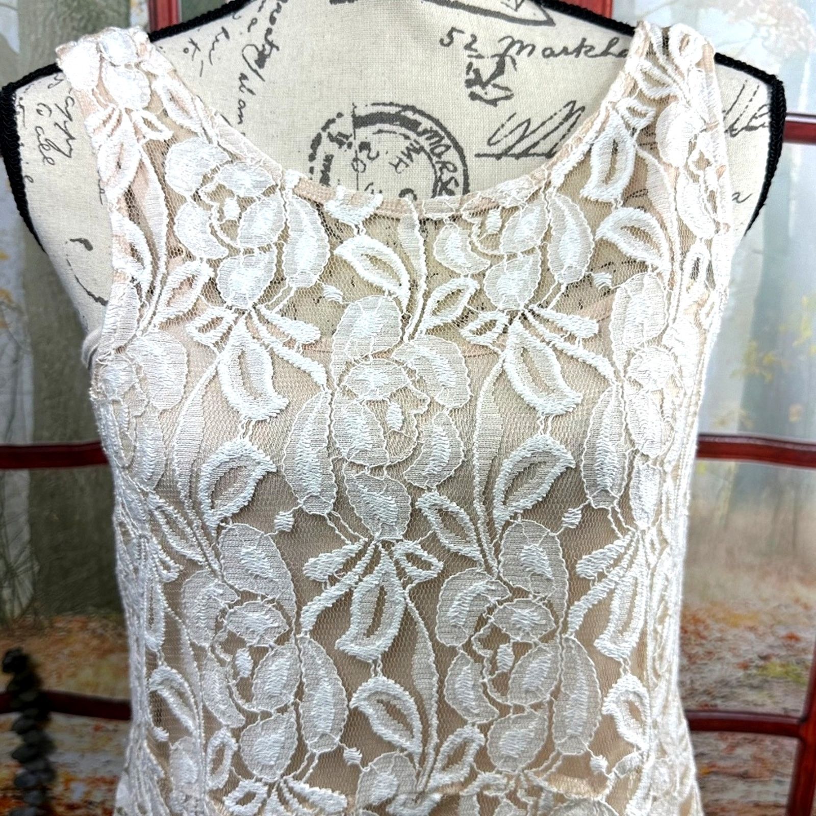 Free People Free People Lace Sleeveless Mini Dress Beige M Size M / US 6-8 / IT 42-44 - 5 Thumbnail
