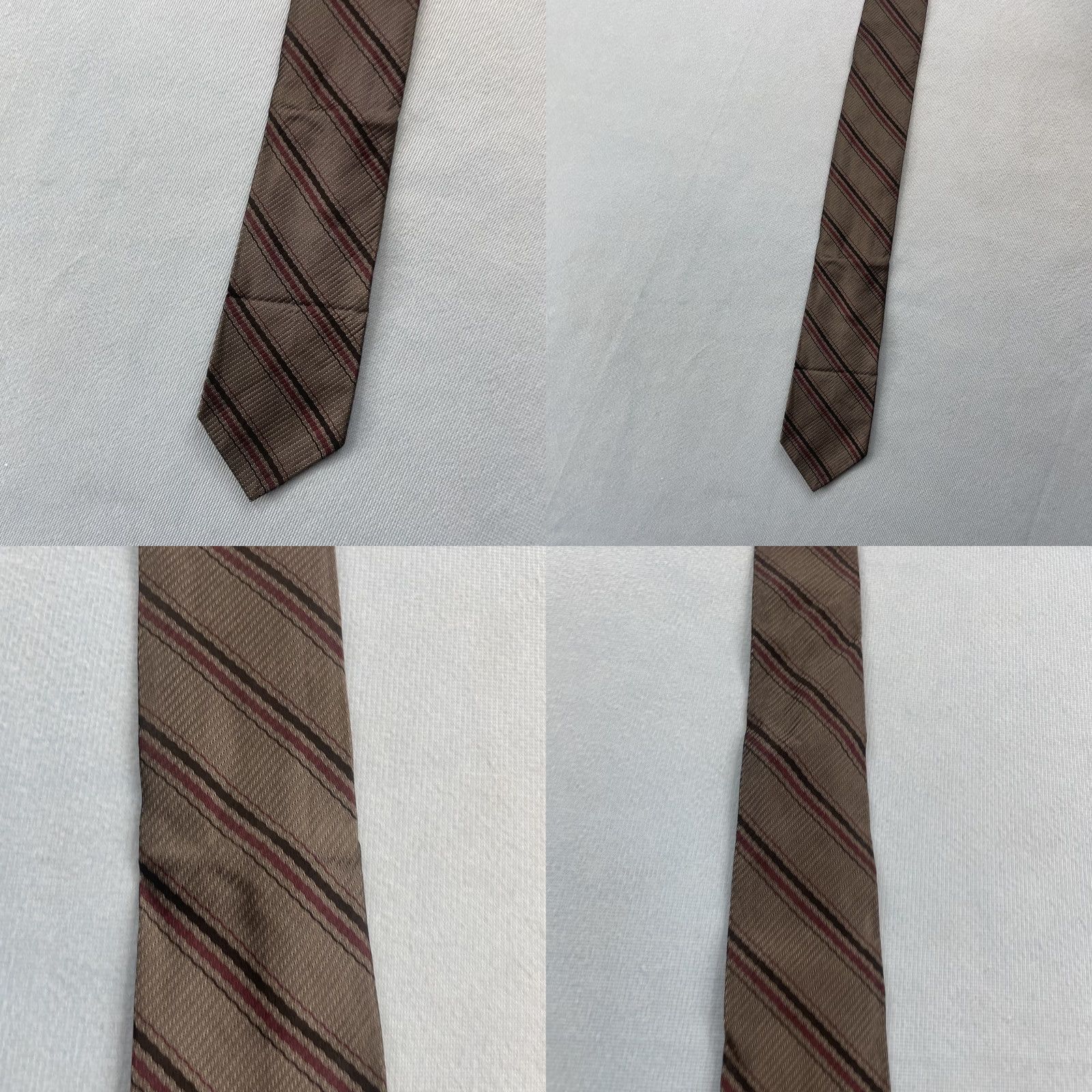 MCM VINTAGE Tie Repp Tie Skinny Woven MCM Stripe Gray Red Black Slim Tie 2x54 Neckwear Men One Size Gray Red Black Multi 1960s Capsule Necktie Size ONE SIZE - 8 Thumbnail