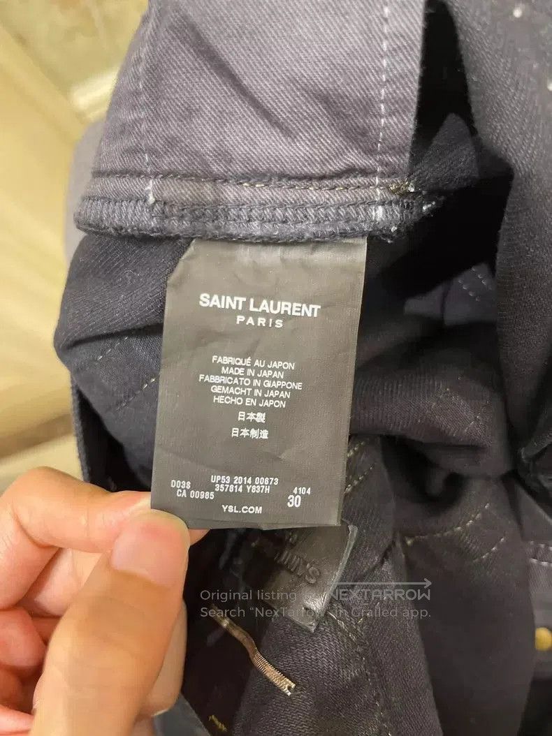 Saint Laurent Paris YSL SLP Distressed Denim Jeans D02. Size US 30 / EU 46 - 7 Thumbnail