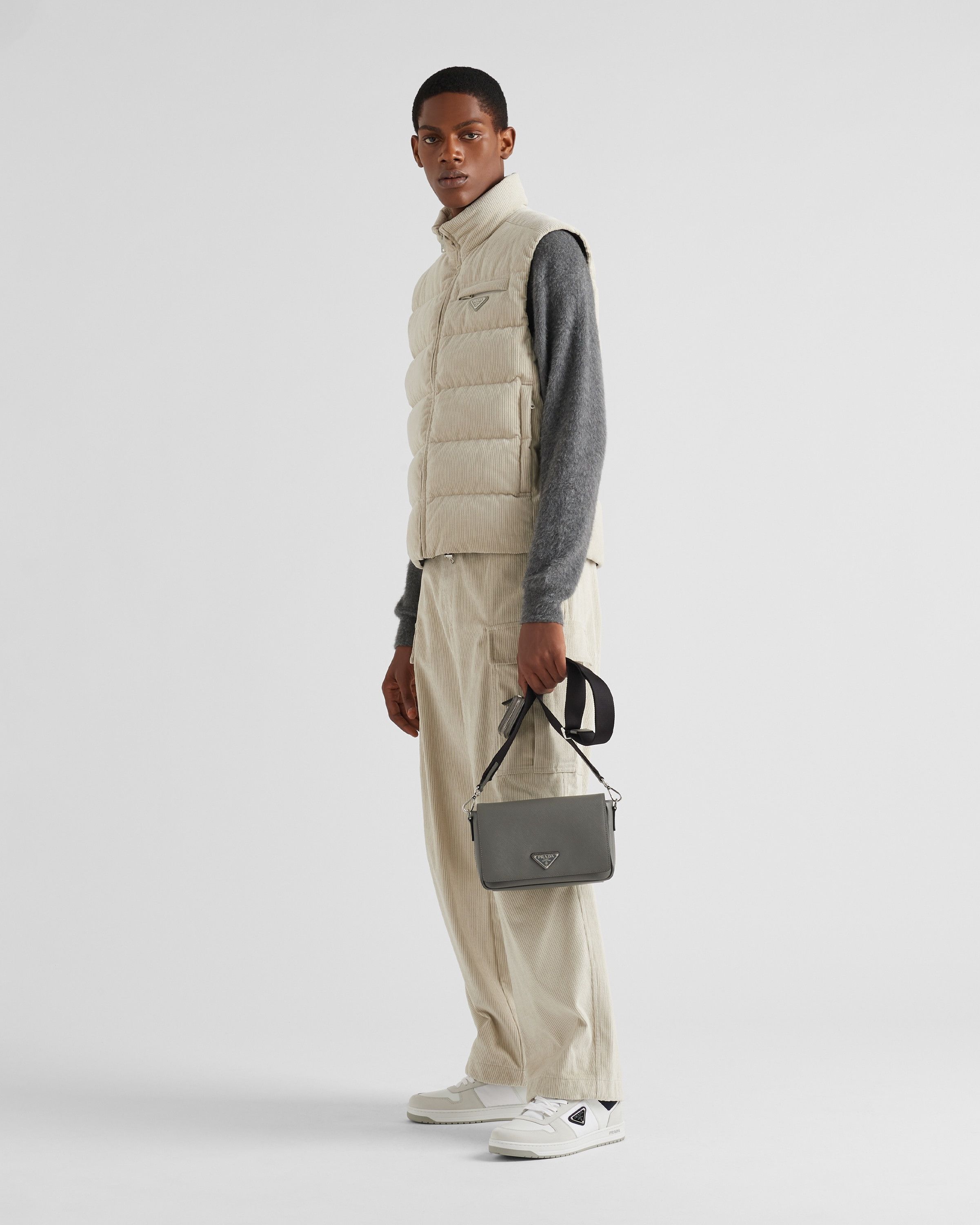 Prada o1bcso1str1025 Size: OS / Saffiano Shoulder Bag in Grey Size ONE SIZE - 2 Thumbnail