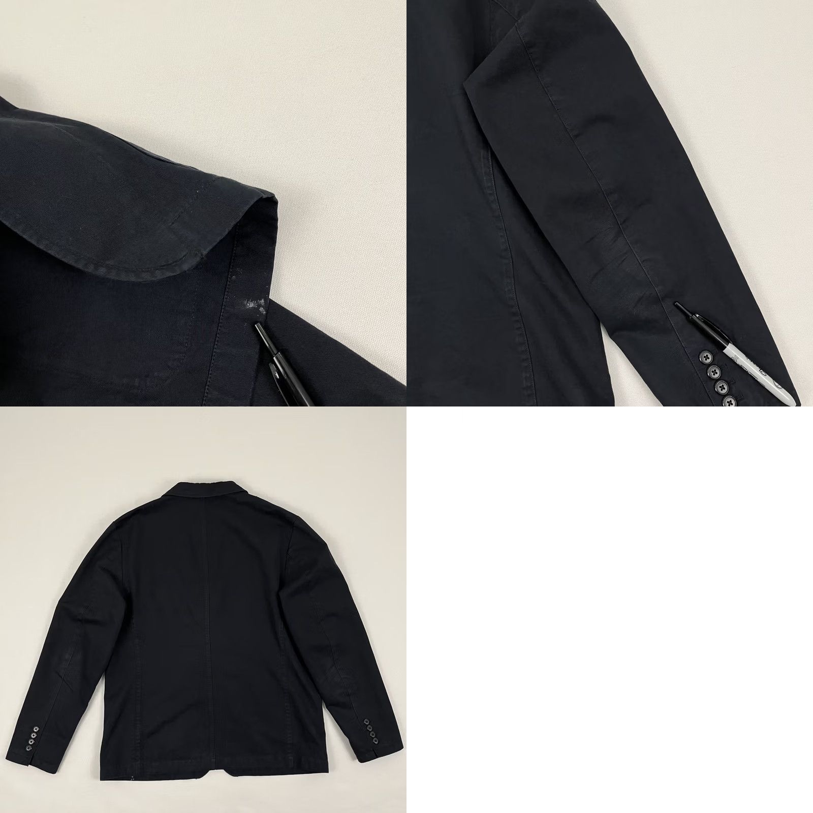 J.Crew VINTAGE J Crew Blazer Mens 42 Blue Linen Cotton Chino Suit Jacket Garment Dyed AX270 Size 42R - 9 Thumbnail