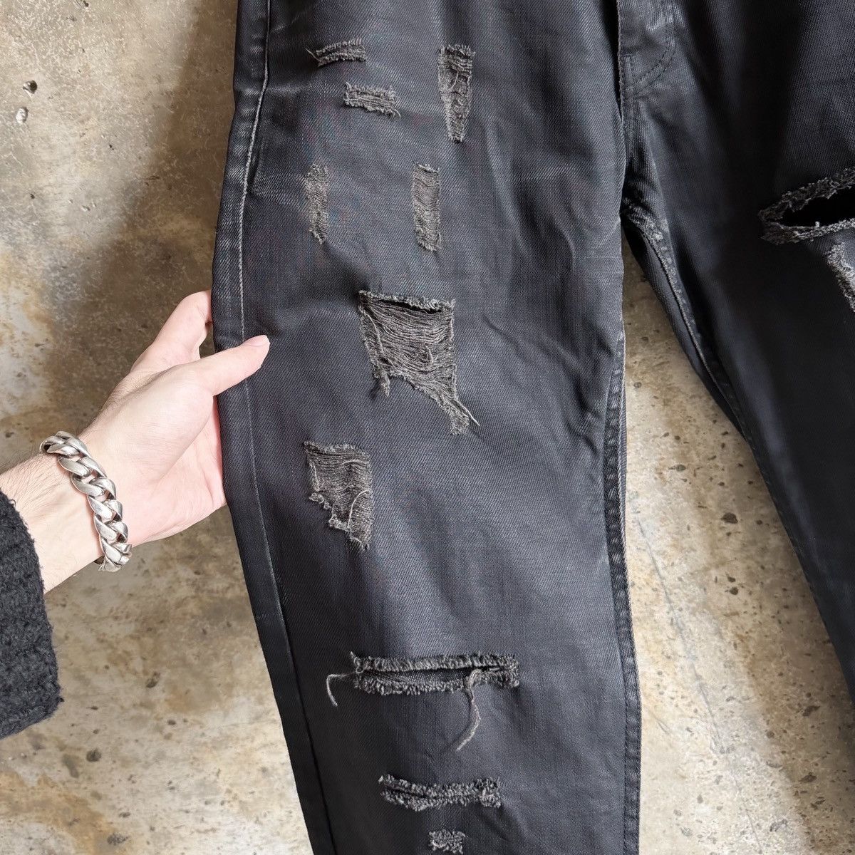 Raf Simons RAF By Raf Simons Thrashed Waxed Denim Size US 34 / EU 50 - 3 Thumbnail