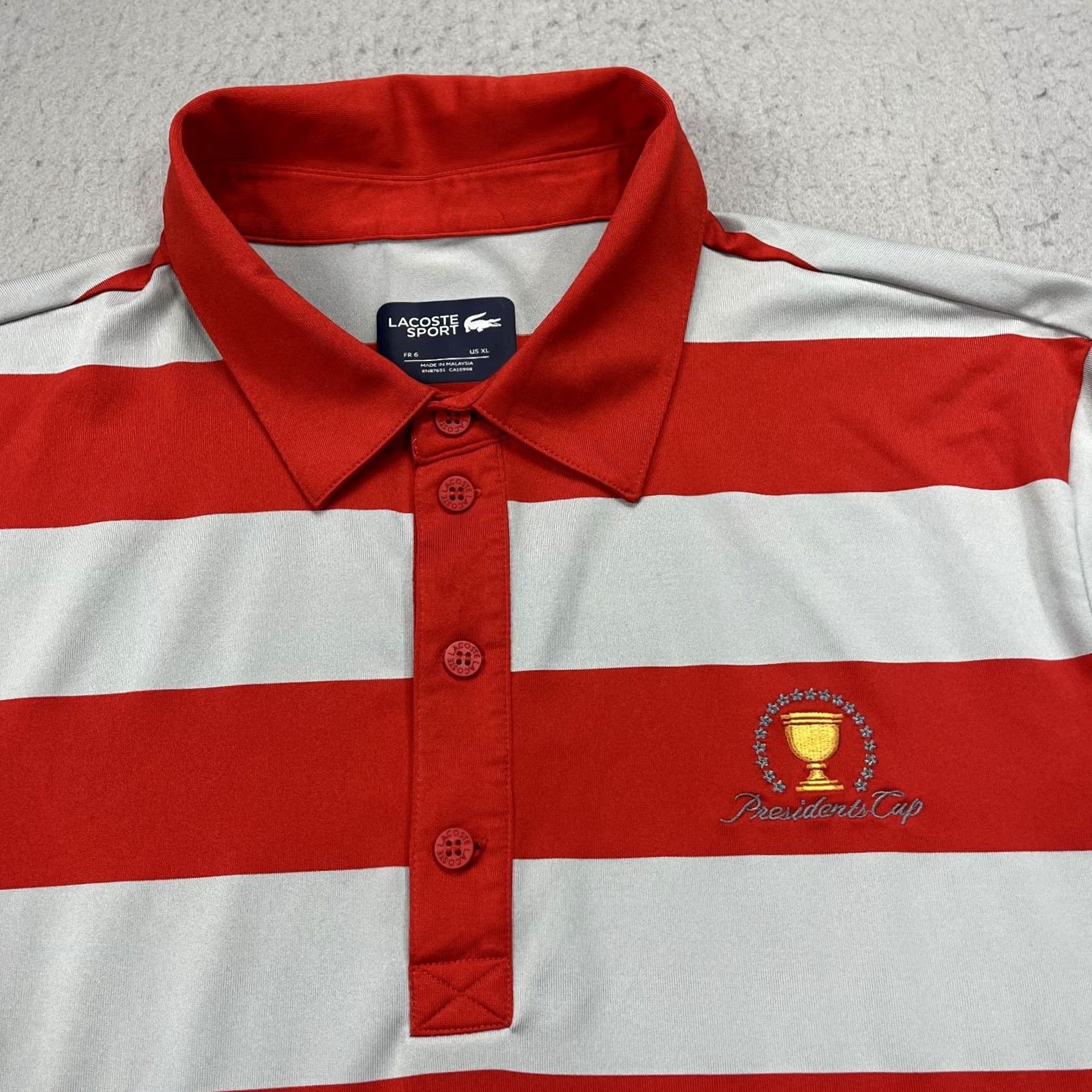 Lacoste Lacoste Sport Polo Shirt Mens XL Red Golf Logo Striped VINTAGE? Size US XL / EU 56 / 4 - 2 Thumbnail