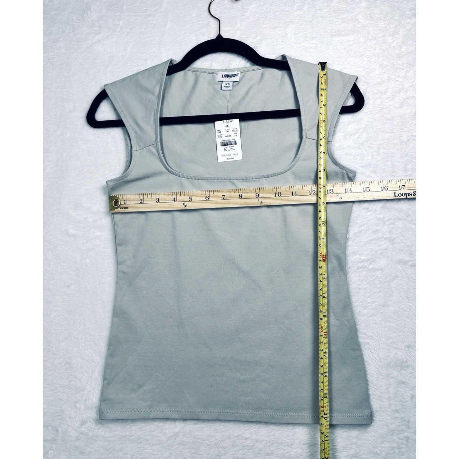 J.Crew J.CREW Womens Cap-Sleeve Stretch Squareneck tank top Beige X Size XS / US 0-2 / IT 36-38 - 6 Thumbnail