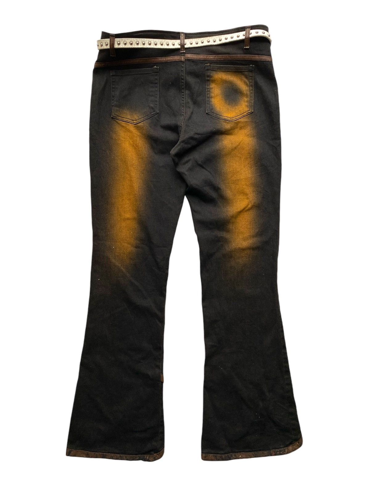 If Six Was Nine × Japanese Brand × Le Grande Bleu (L.G.B.) Zero Time jeans flared waxed streetch pants lgb style Size US 33 - 2 Thumbnail