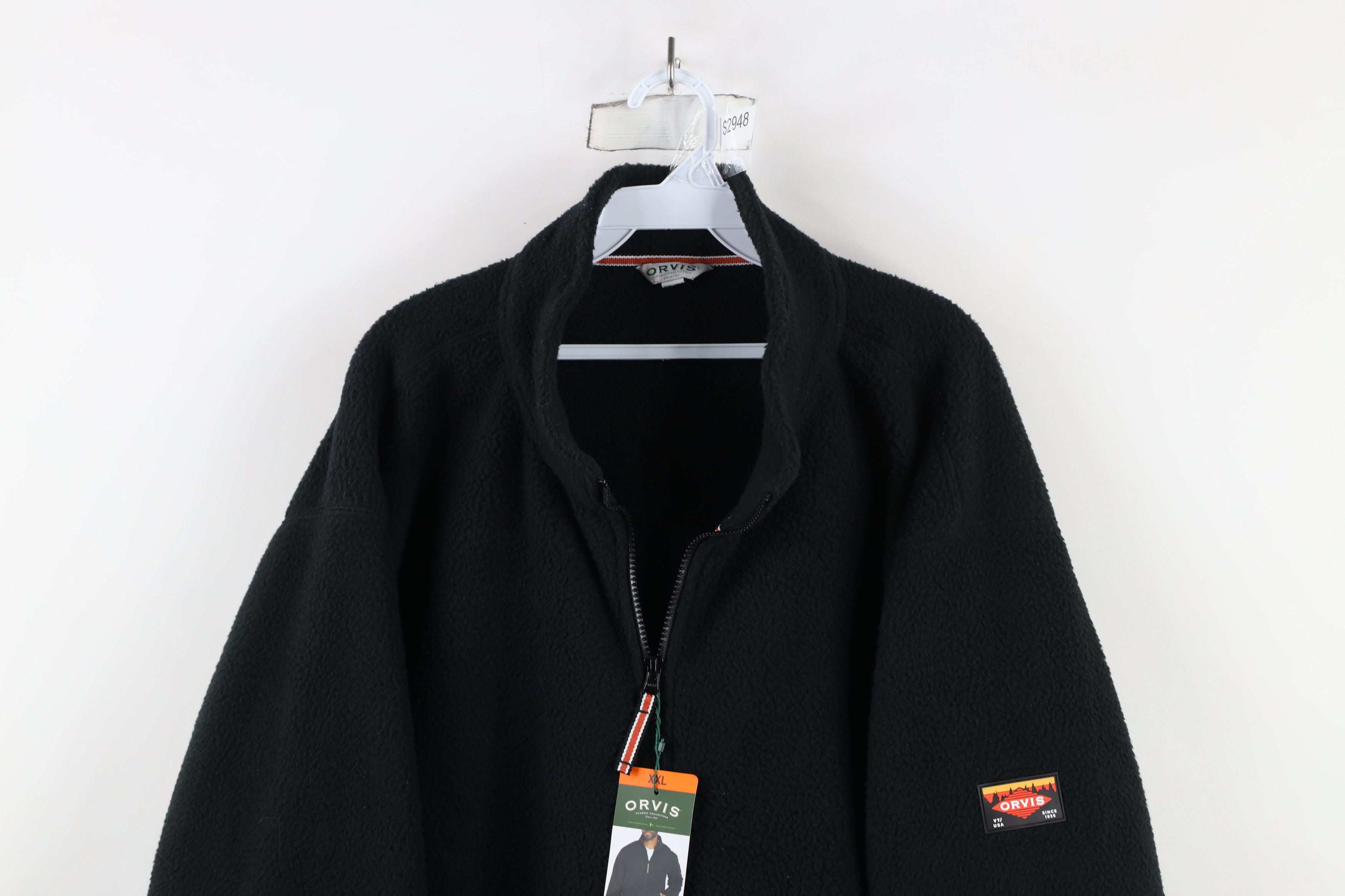 Orvis × Vintage New Orvis Spell Out Deep Pile Fleece Full Zip Jacket Black Size US XXL / EU 58 / 5 - 2 Thumbnail